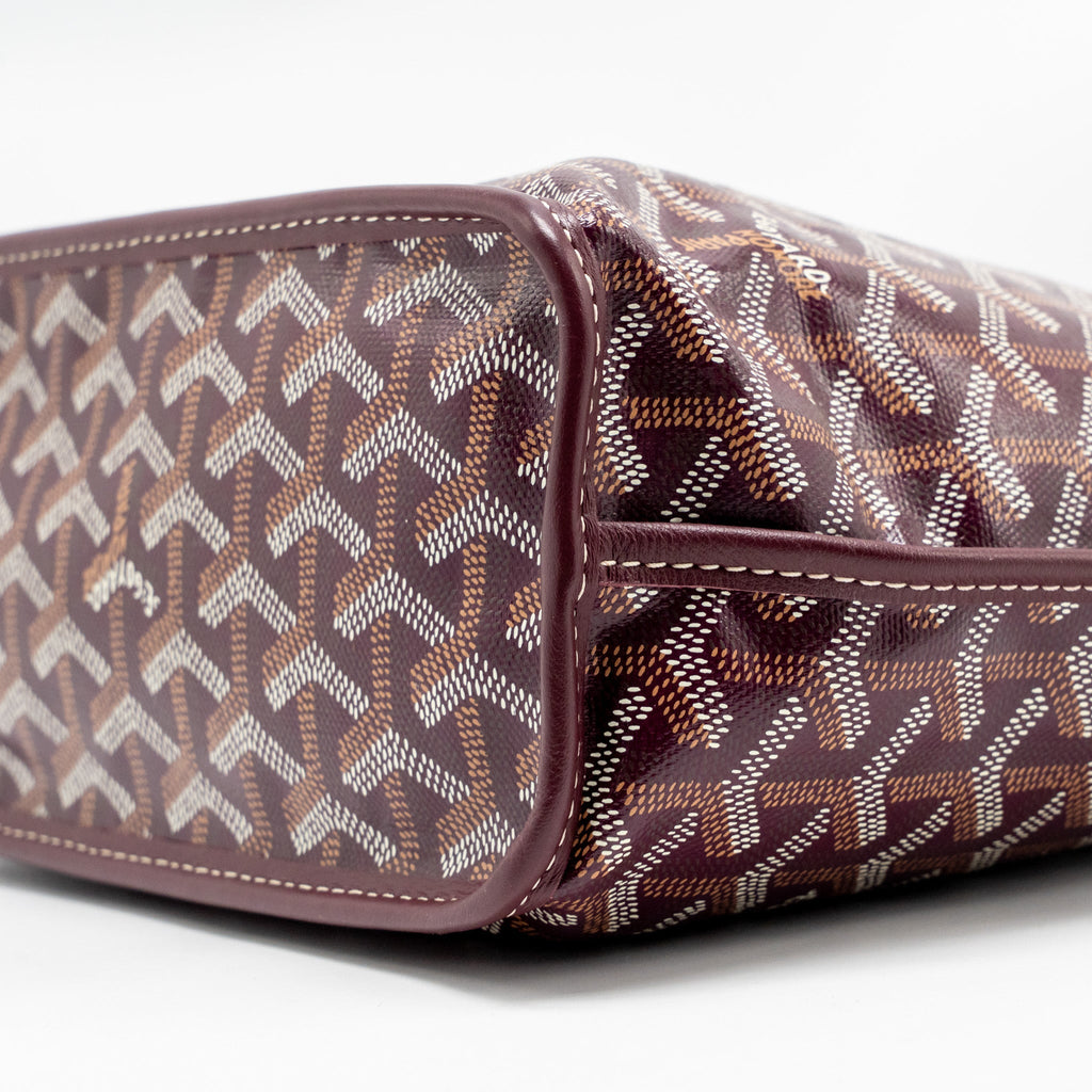 GOYARD MINI ANJOU TOTE BAG GOYARDINE CANVAS BORDEAUX SHW
