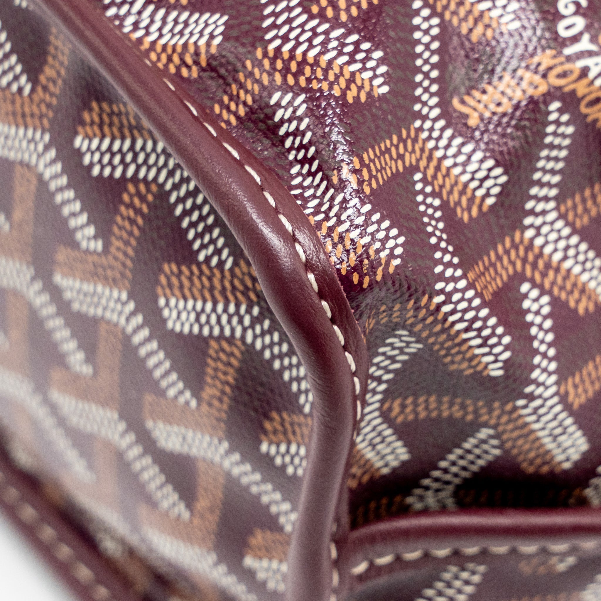 GOYARD MINI ANJOU TOTE BAG GOYARDINE CANVAS BORDEAUX SHW