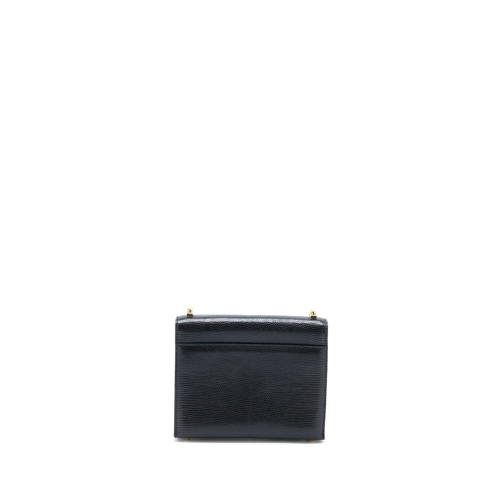HERMES MINI VERROU LIZARD BLACK GHW