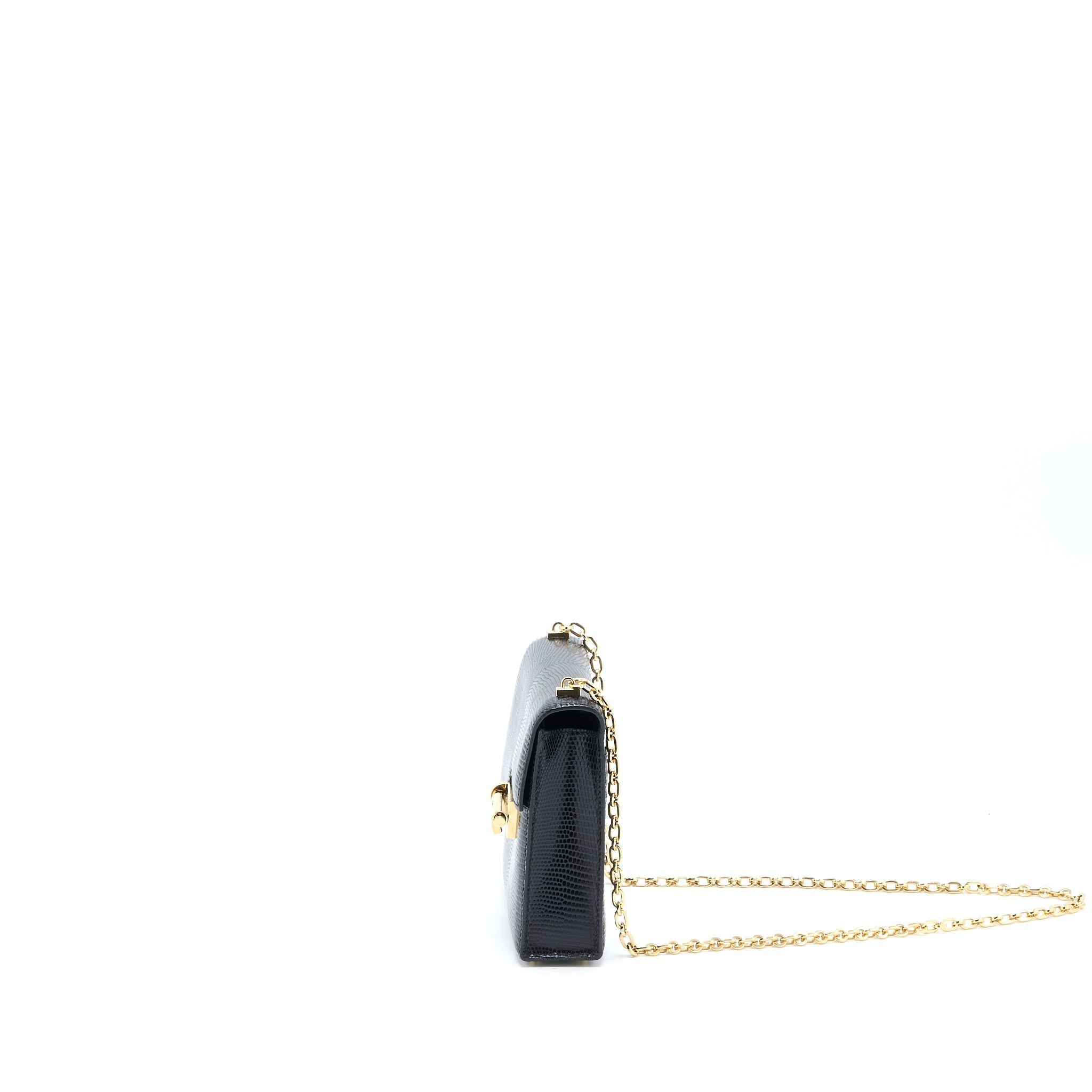 HERMES MINI VERROU LIZARD BLACK GHW