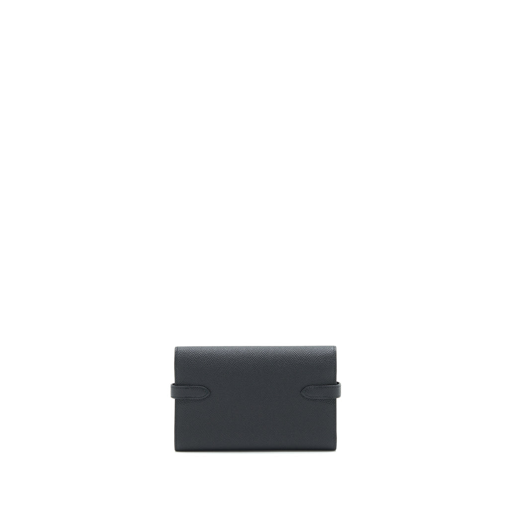 HERMES KELLY WALLET COMPACT WALLET BLACK GHW