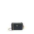 CHANEL PEAR CRUSH LONG VANITY WITH CHAIN LAMBSKIN BLACK GHW