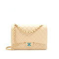 CHANEL MAXI CLASSIC DOUBLE FLAP BAG CAVIAR BEIGE GHW