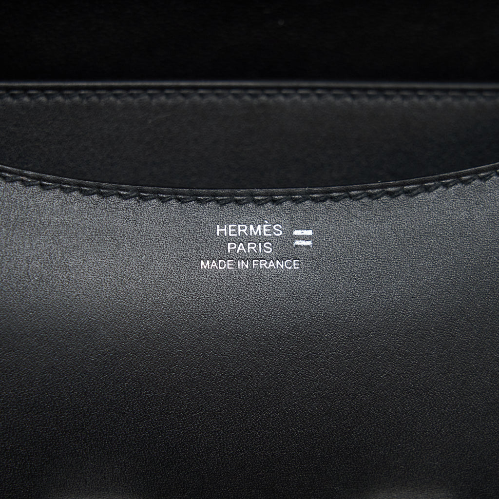 HERMES MINI CONSTANCE MONSIEUR BLACK WITH LIZARD BUCKLE / OMBRÉ