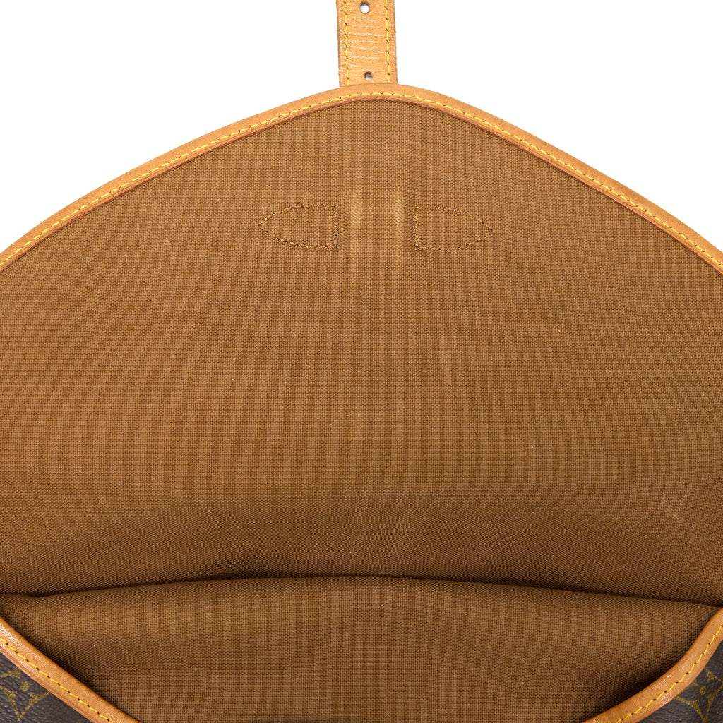 LOUIS VUITTON VINTAGE SAUMUR CLOTH CROSSBODY BAG MONOGRAM CANVAS GHW