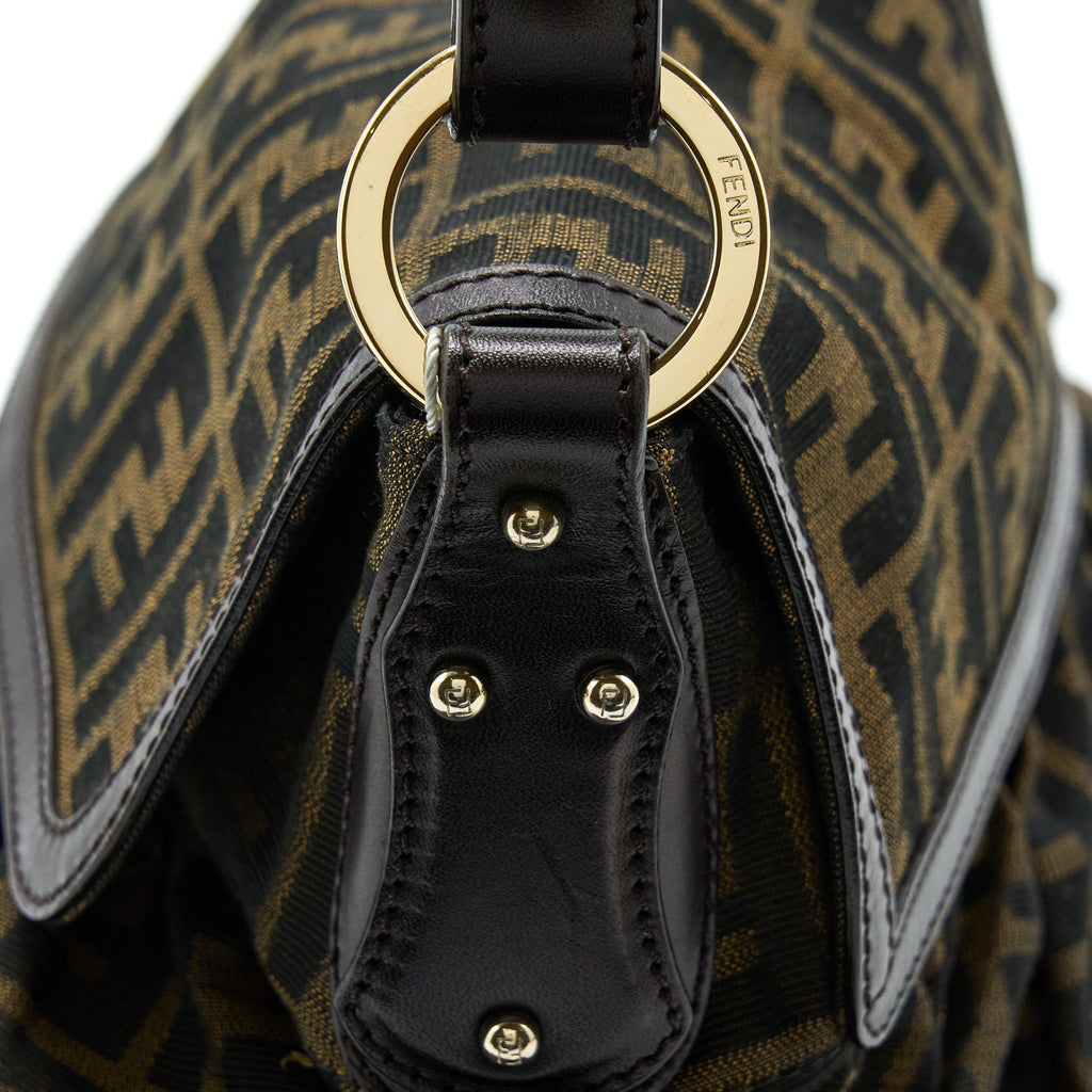FENDI ZUUCA CHEF FLAP BAG CANVAS GHW