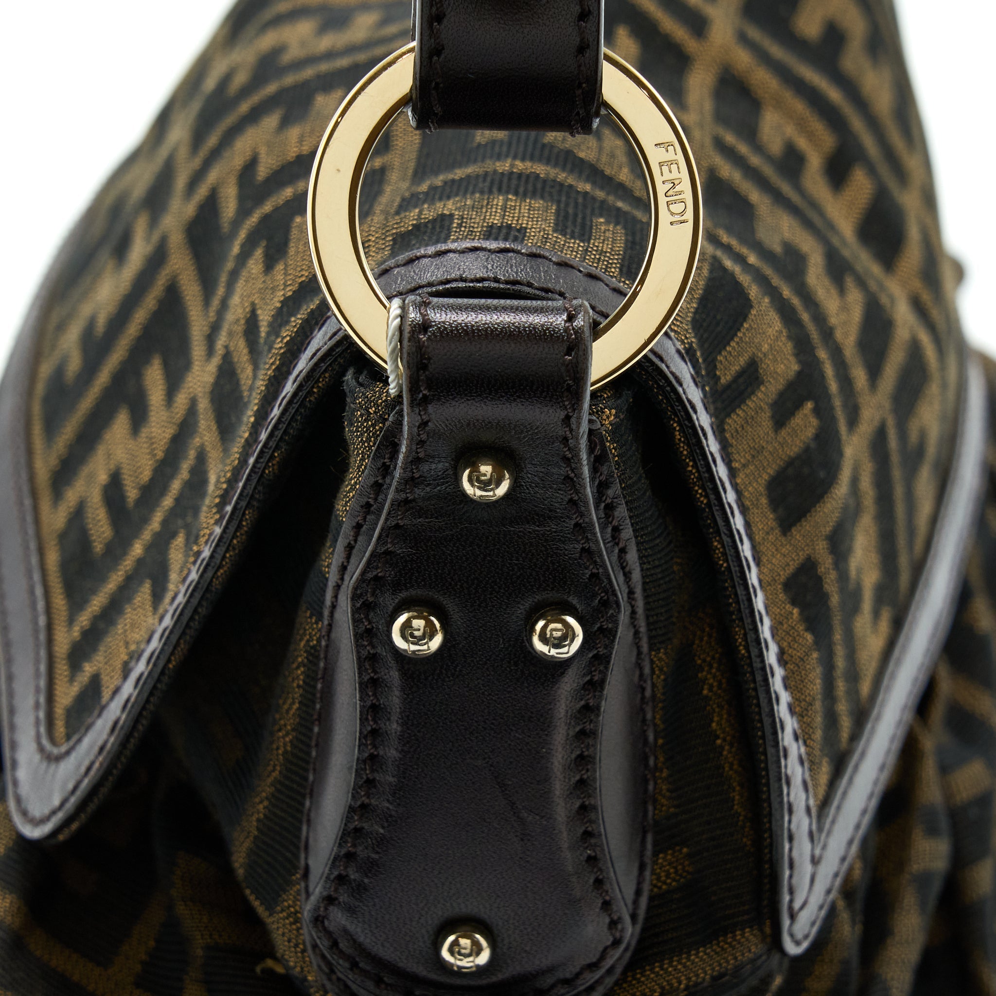 FENDI ZUUCA CHEF FLAP BAG CANVAS GHW