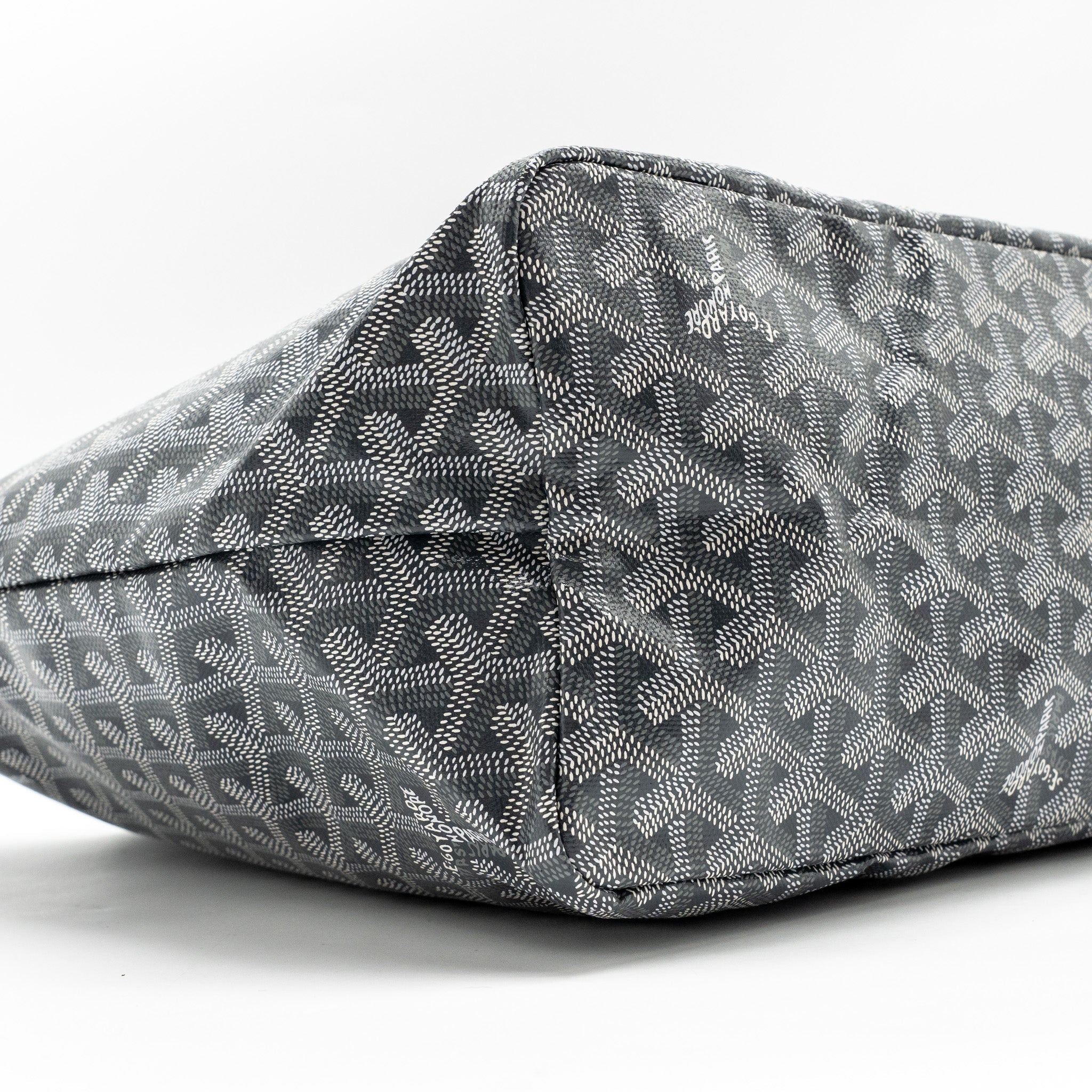 GOYARD SAINT LOUIS PM TOTE BAG GOAYRDINE CANVAS/CALFSKIN GREY SHW