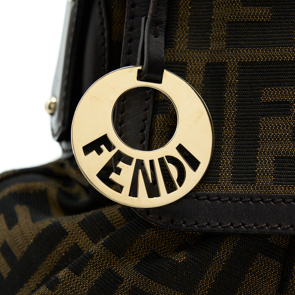 FENDI ZUUCA CHEF FLAP BAG CANVAS GHW