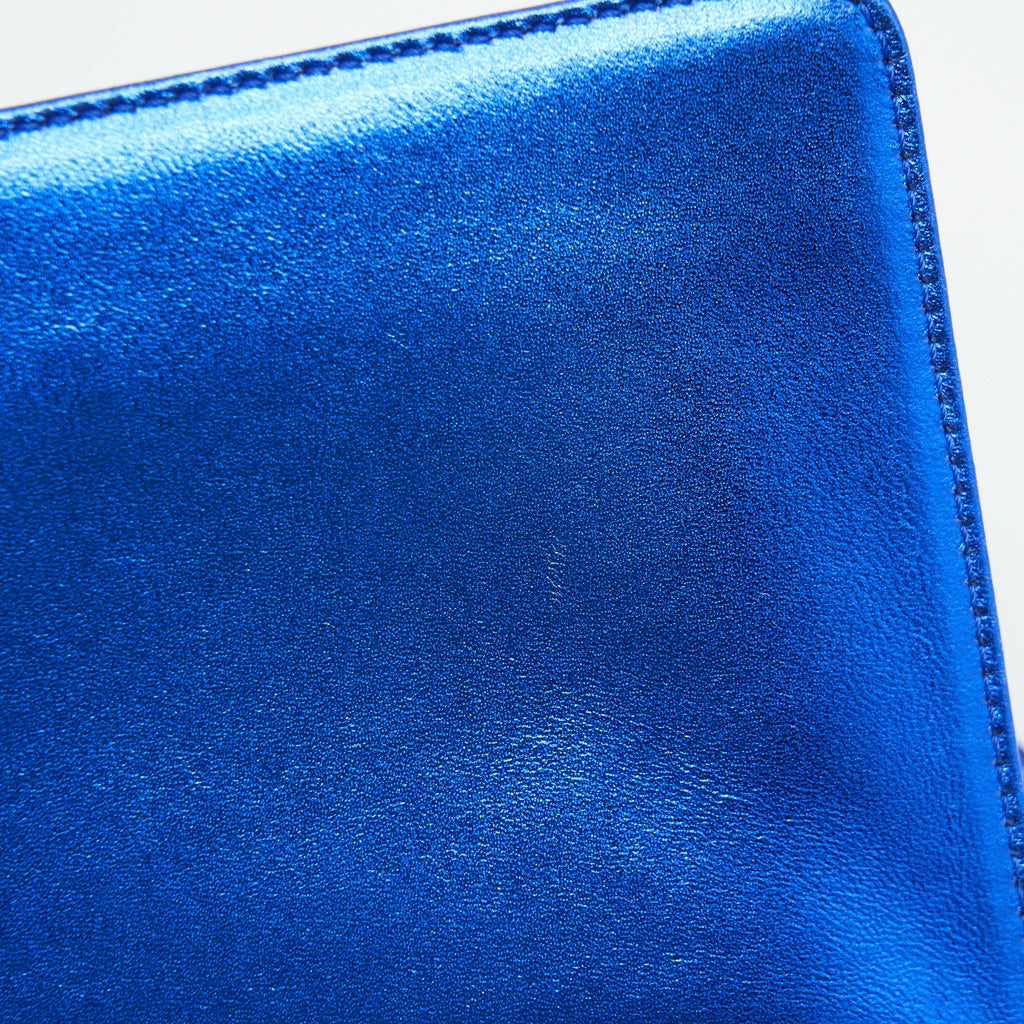 CHANEL MEDIUM LE-BOY PATENT ELECTRIC BLUE SHW