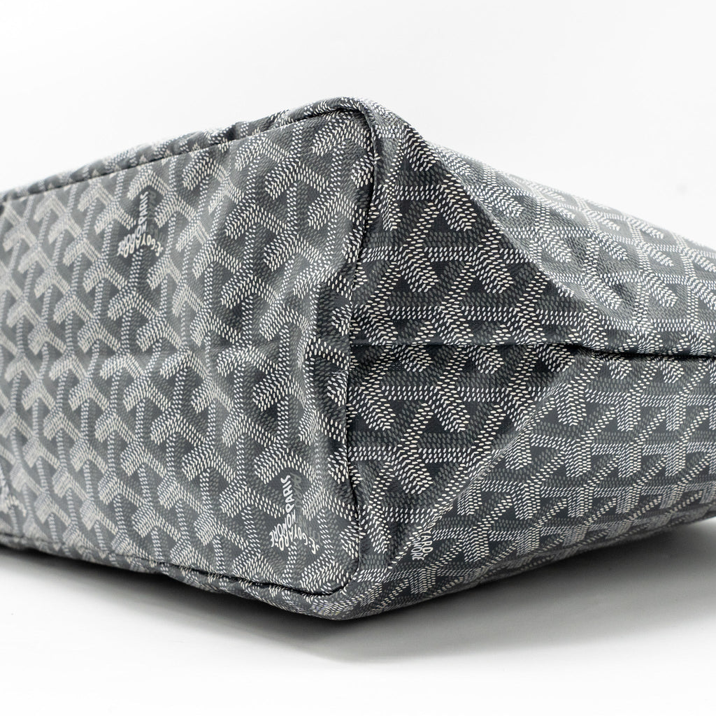 GOYARD SAINT LOUIS PM TOTE BAG GOAYRDINE CANVAS/CALFSKIN GREY SHW