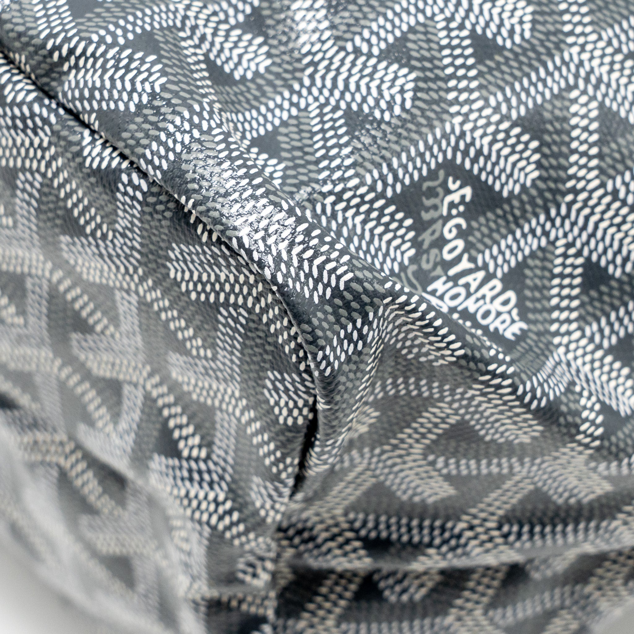 GOYARD SAINT LOUIS PM TOTE BAG GOAYRDINE CANVAS/CALFSKIN GREY SHW