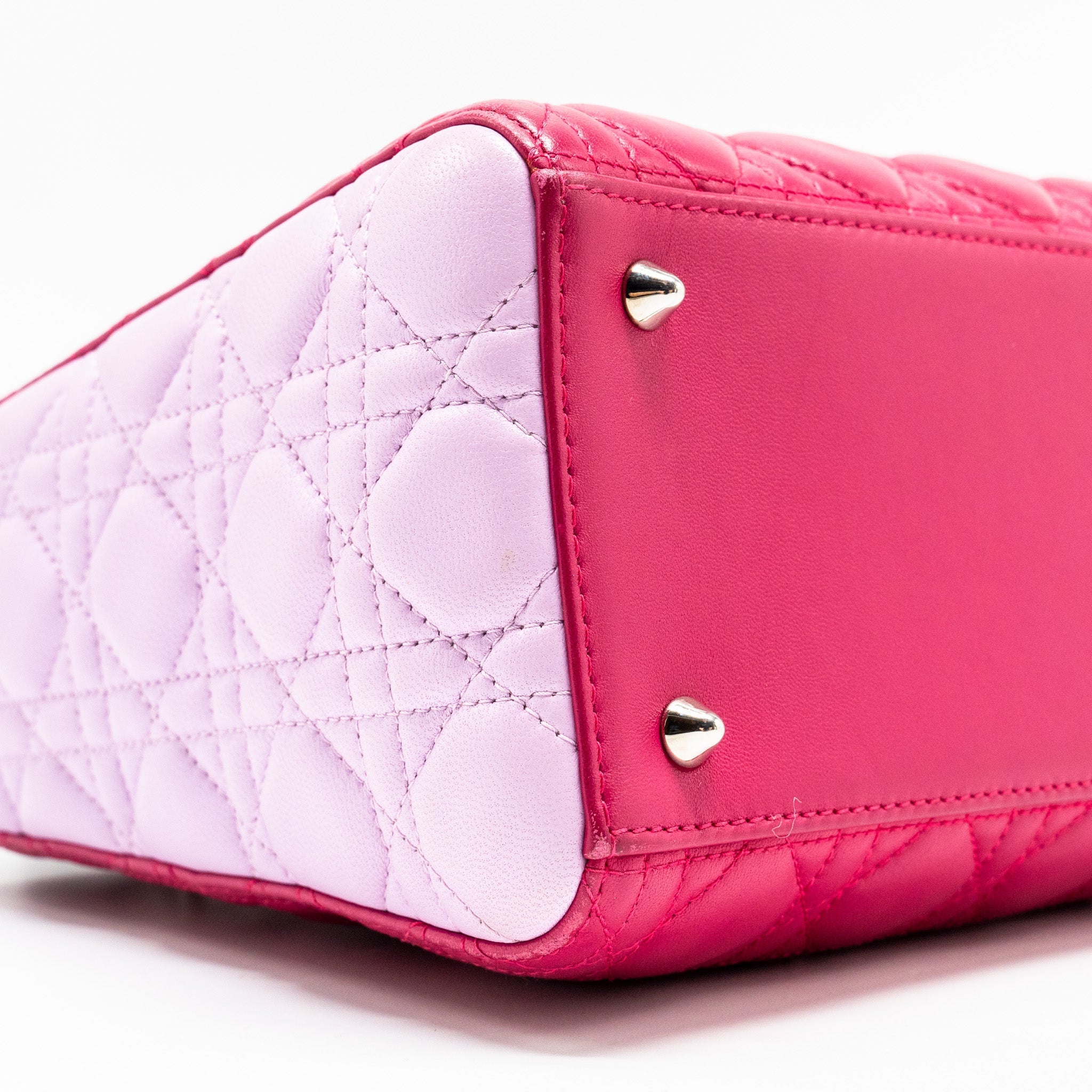 DIOR MEDIUM LADY DIOR LAMBSKIN PINK / MULTICOLOUR SHW