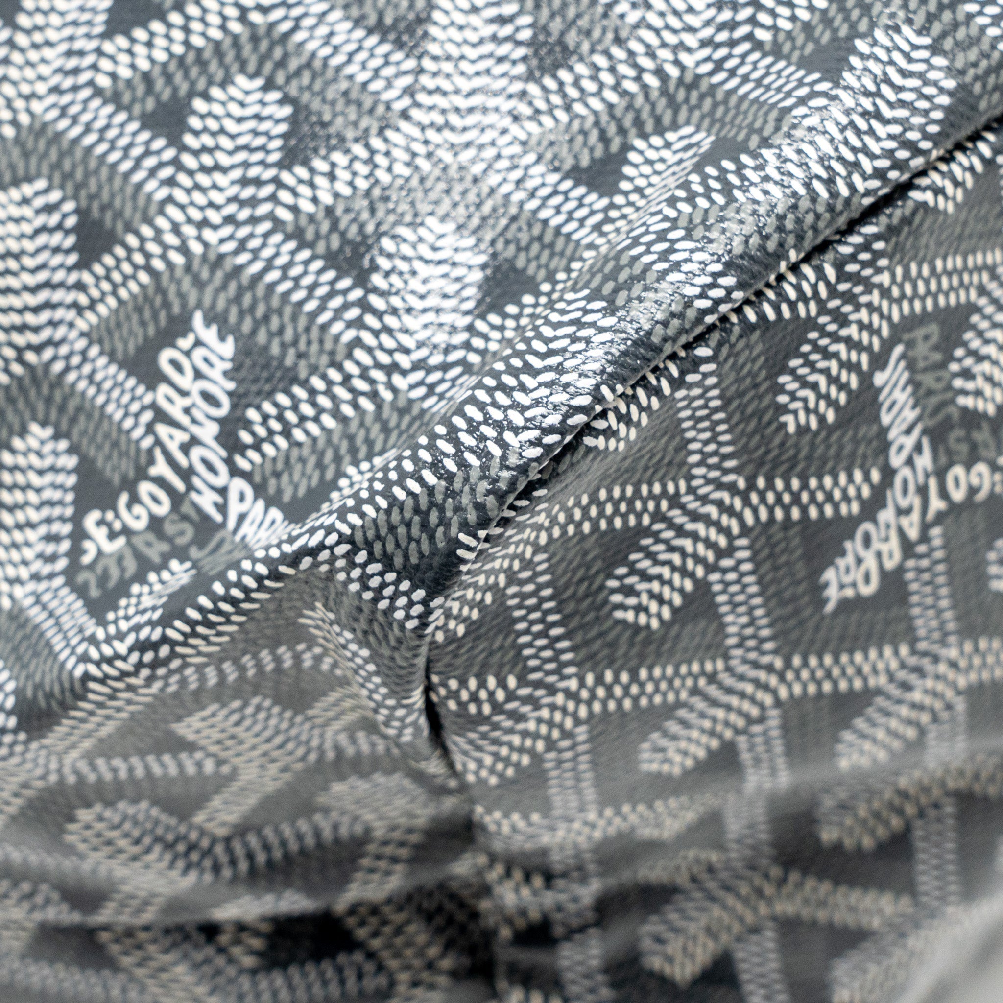 GOYARD SAINT LOUIS PM TOTE BAG GOAYRDINE CANVAS/CALFSKIN GREY SHW