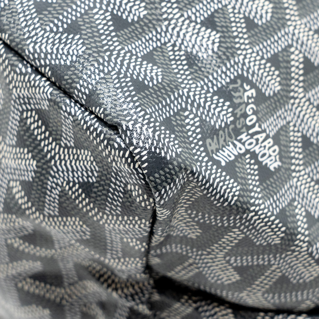 GOYARD SAINT LOUIS PM TOTE BAG GOAYRDINE CANVAS/CALFSKIN GREY SHW