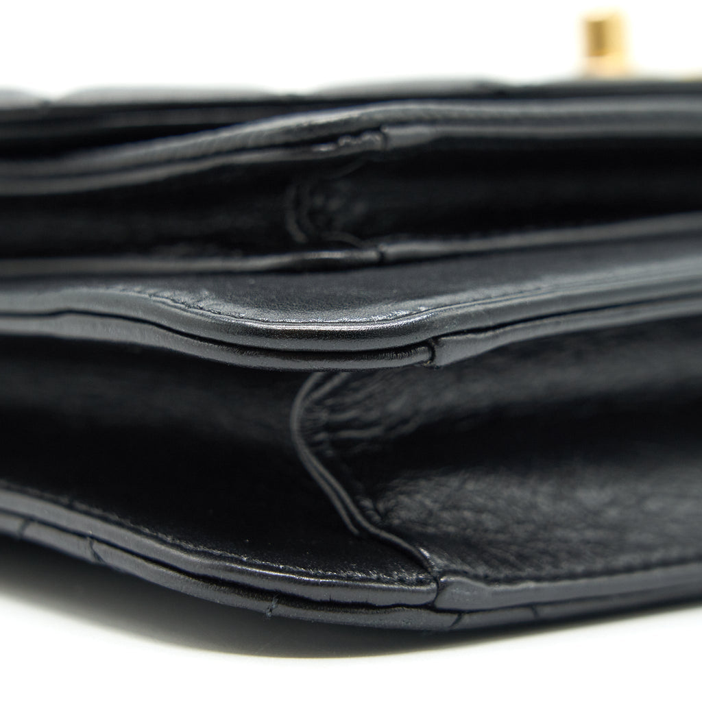 CHANEL QUILTED CALFSKIN AND CAVIAR FLAP BAG BLACK GHW