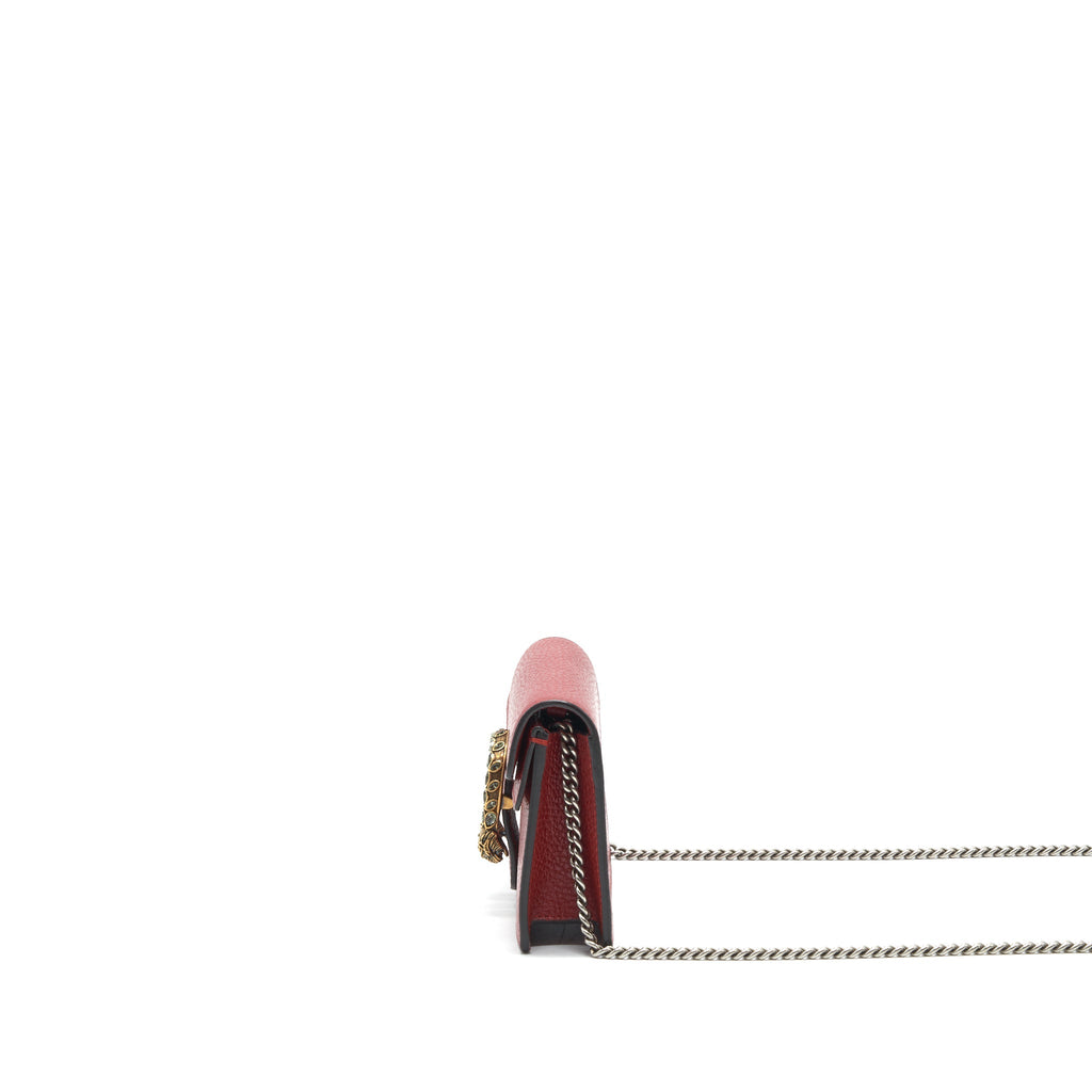 GUCCI DIONYSUS LEATHER SUPER MINI BAG IN RED