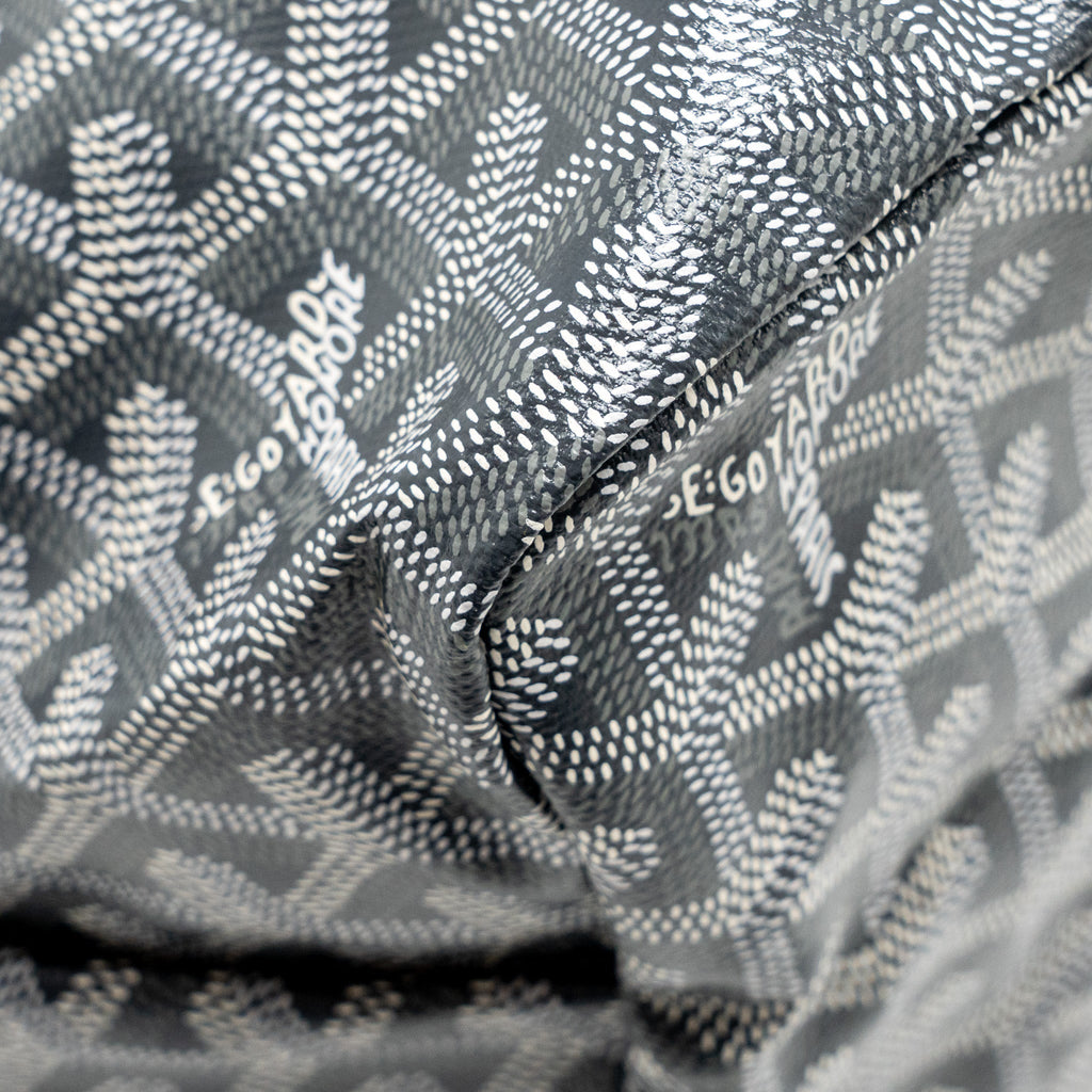 GOYARD SAINT LOUIS PM TOTE BAG GOAYRDINE CANVAS/CALFSKIN GREY SHW
