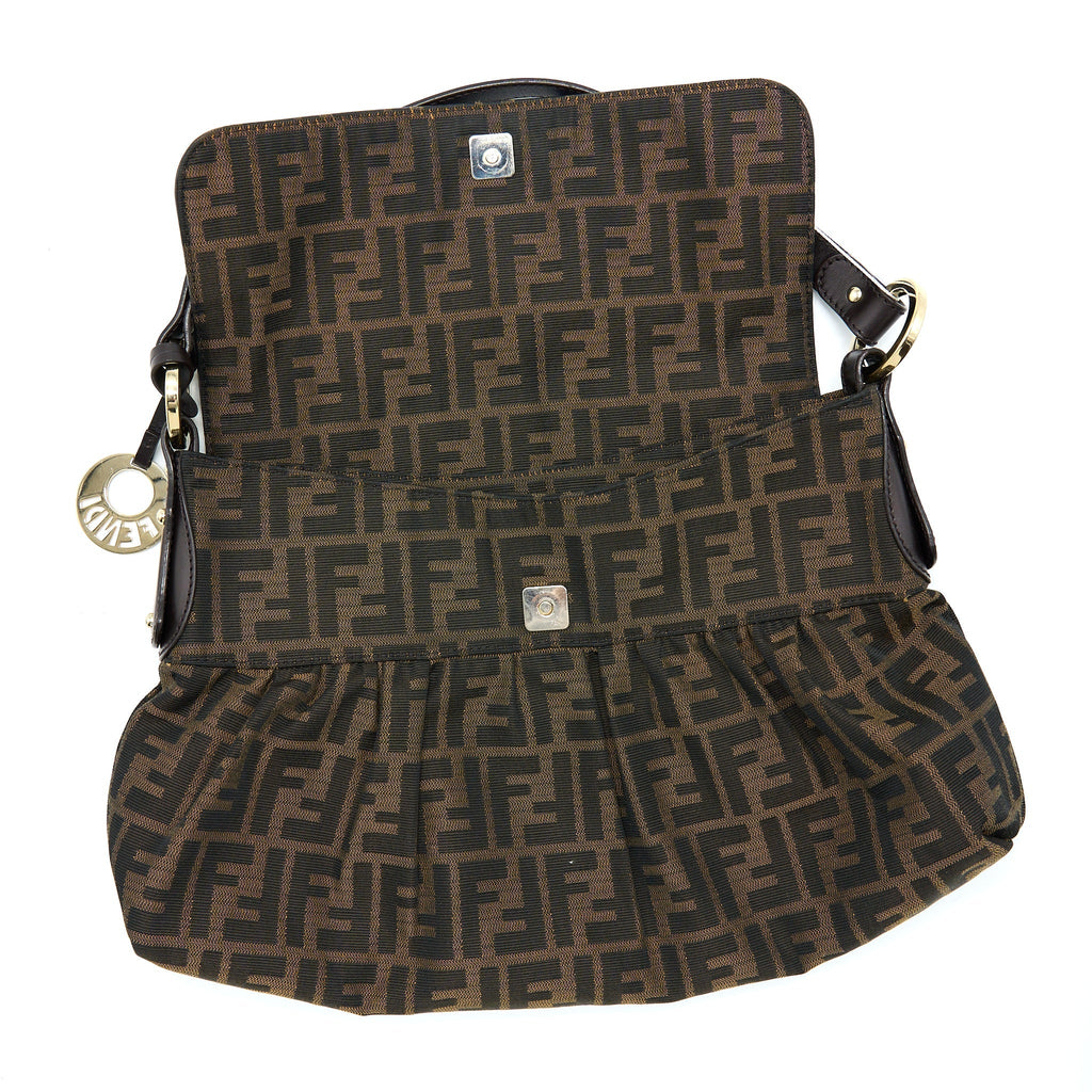 FENDI ZUUCA CHEF FLAP BAG CANVAS GHW