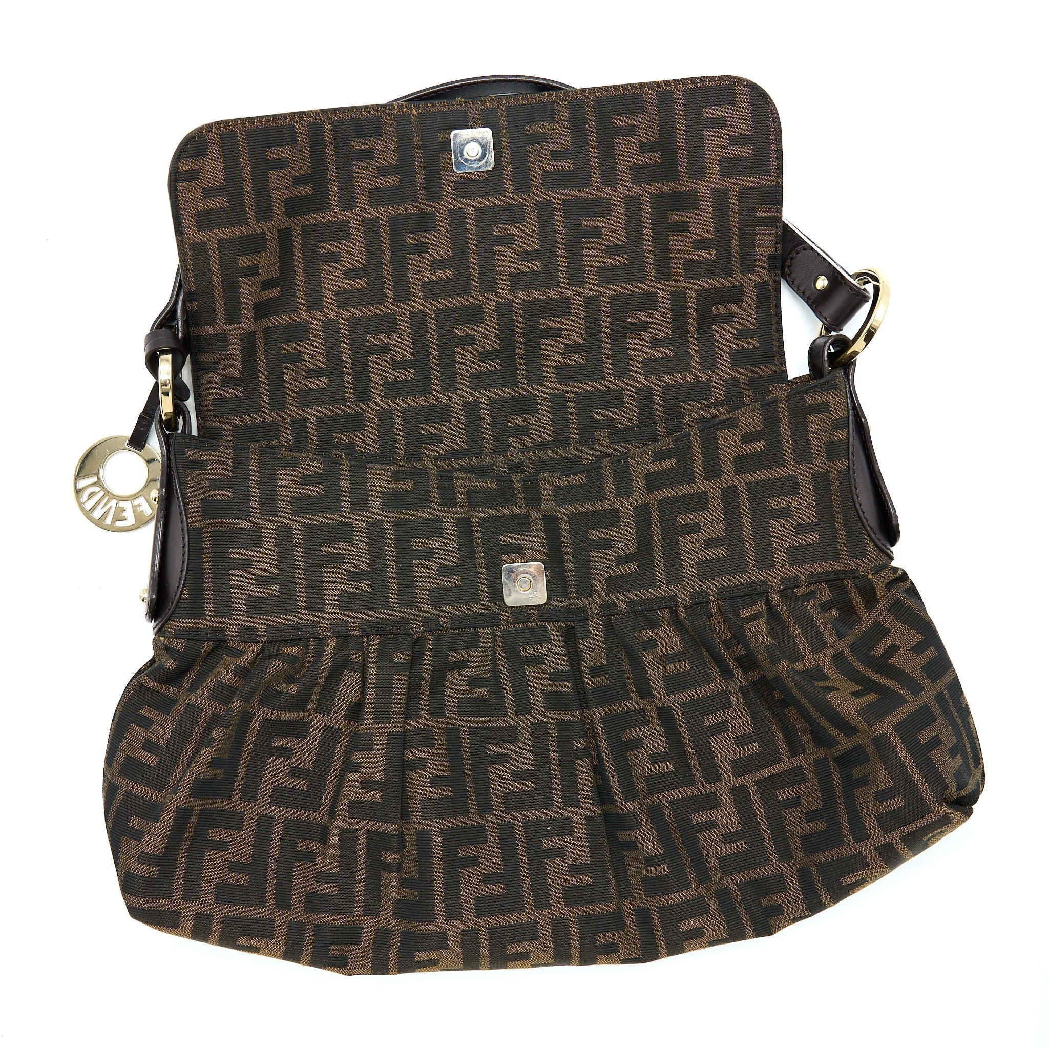 FENDI ZUUCA CHEF FLAP BAG CANVAS GHW