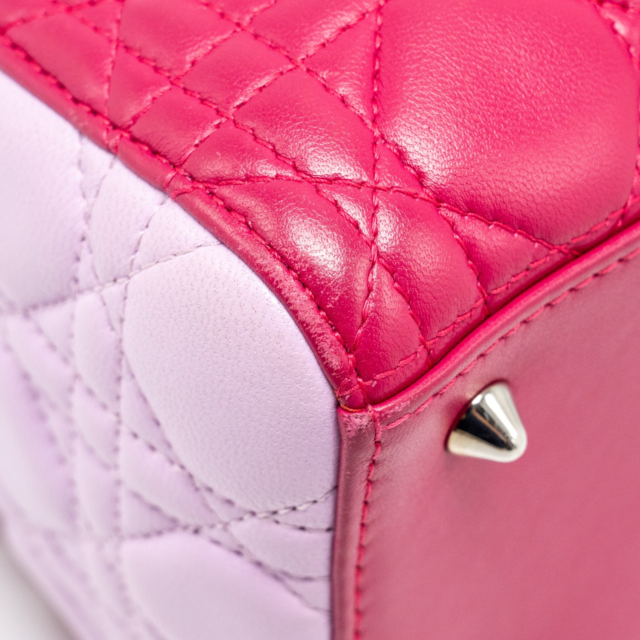 DIOR MEDIUM LADY DIOR LAMBSKIN PINK / MULTICOLOUR SHW
