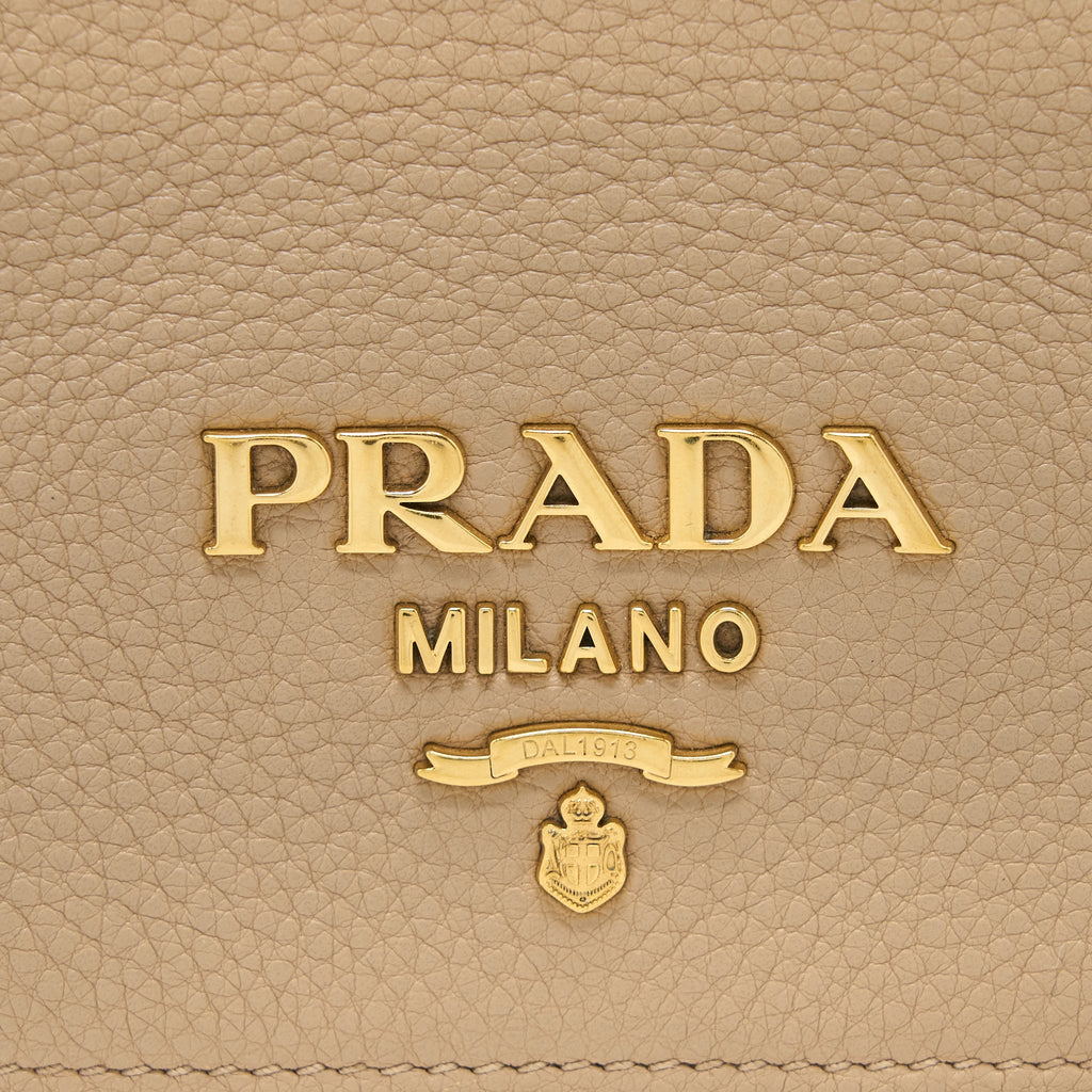 PRADA PATTINA BAG CALFSKIN CAMMEO GHW