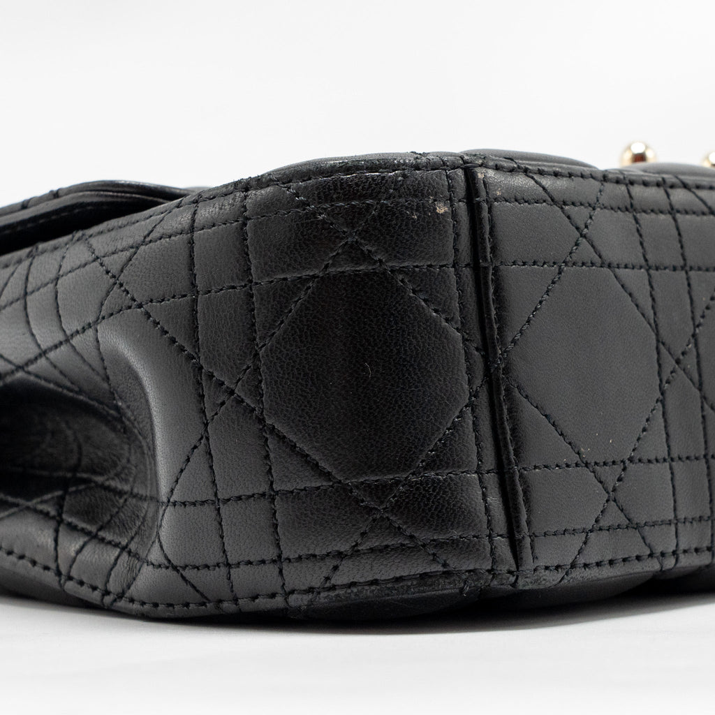 DIOR MISS DIOR FLAP BAG LAMBSKIN BLACK LGHW