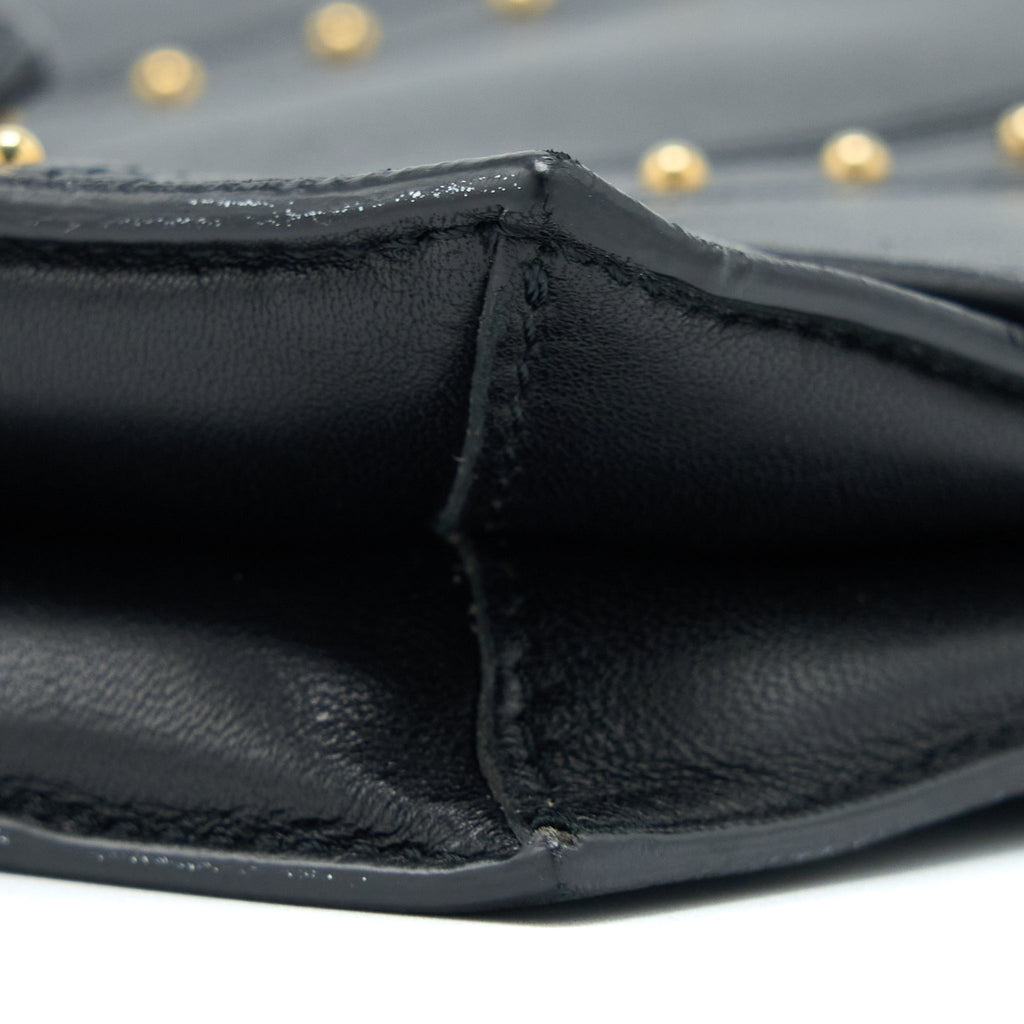 VALENTINO ROCKSTUD FLAP BAG LAMBSKIN BLACK GHW