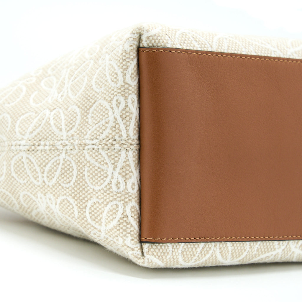 LOEWE SMALL CUBI BAG ANAGRAM JACQUARD AND CALFSKIN GHW
