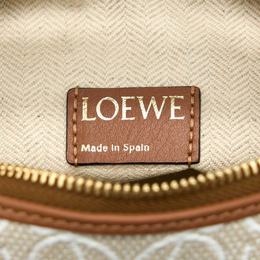 LOEWE SMALL CUBI BAG ANAGRAM JACQUARD AND CALFSKIN GHW