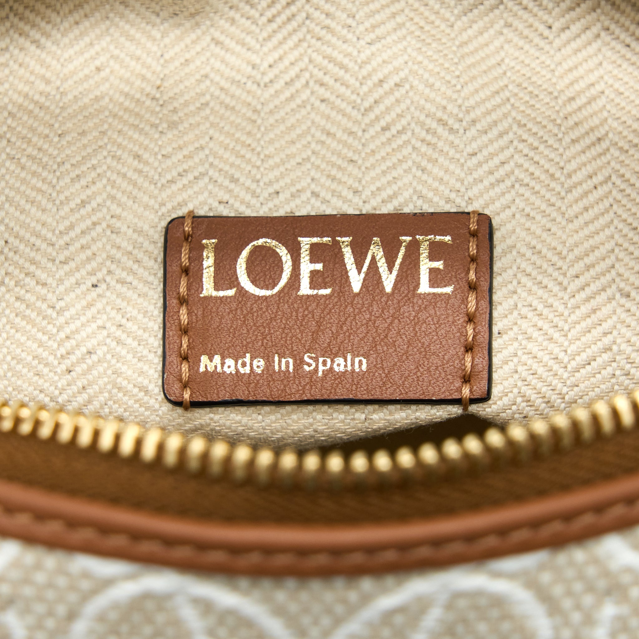 LOEWE SMALL CUBI BAG ANAGRAM JACQUARD AND CALFSKIN GHW