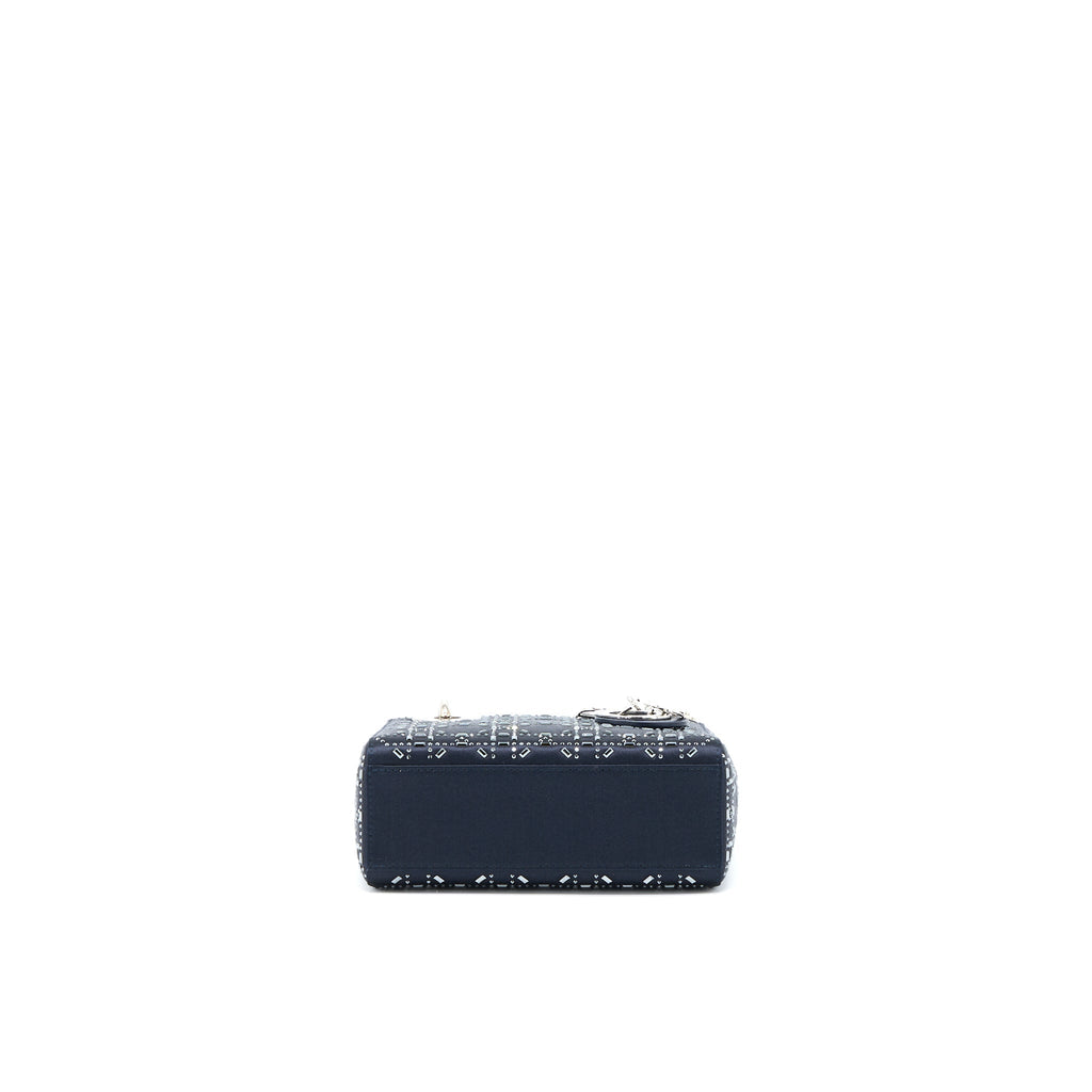DIOR MINI LADY DIOR STAIN CRYSTAL CANNAGE DARK BLUE SHW