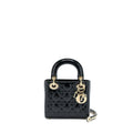 DIOR MINI LADY DIOR PATENT BLACK LGHW