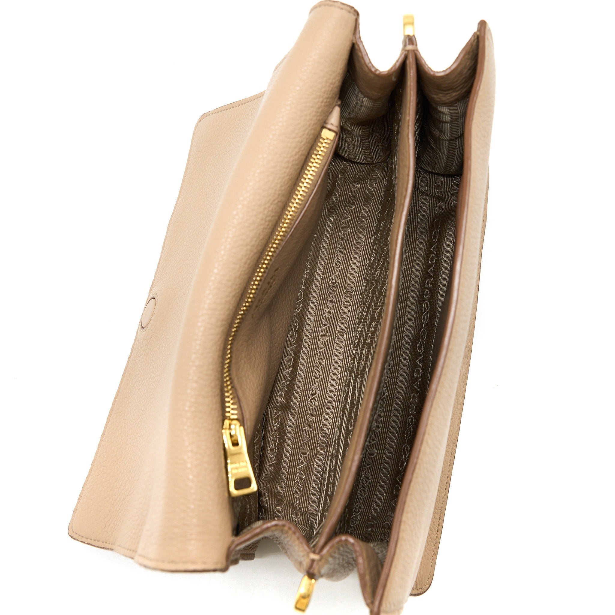 PRADA PATTINA BAG CALFSKIN CAMMEO GHW