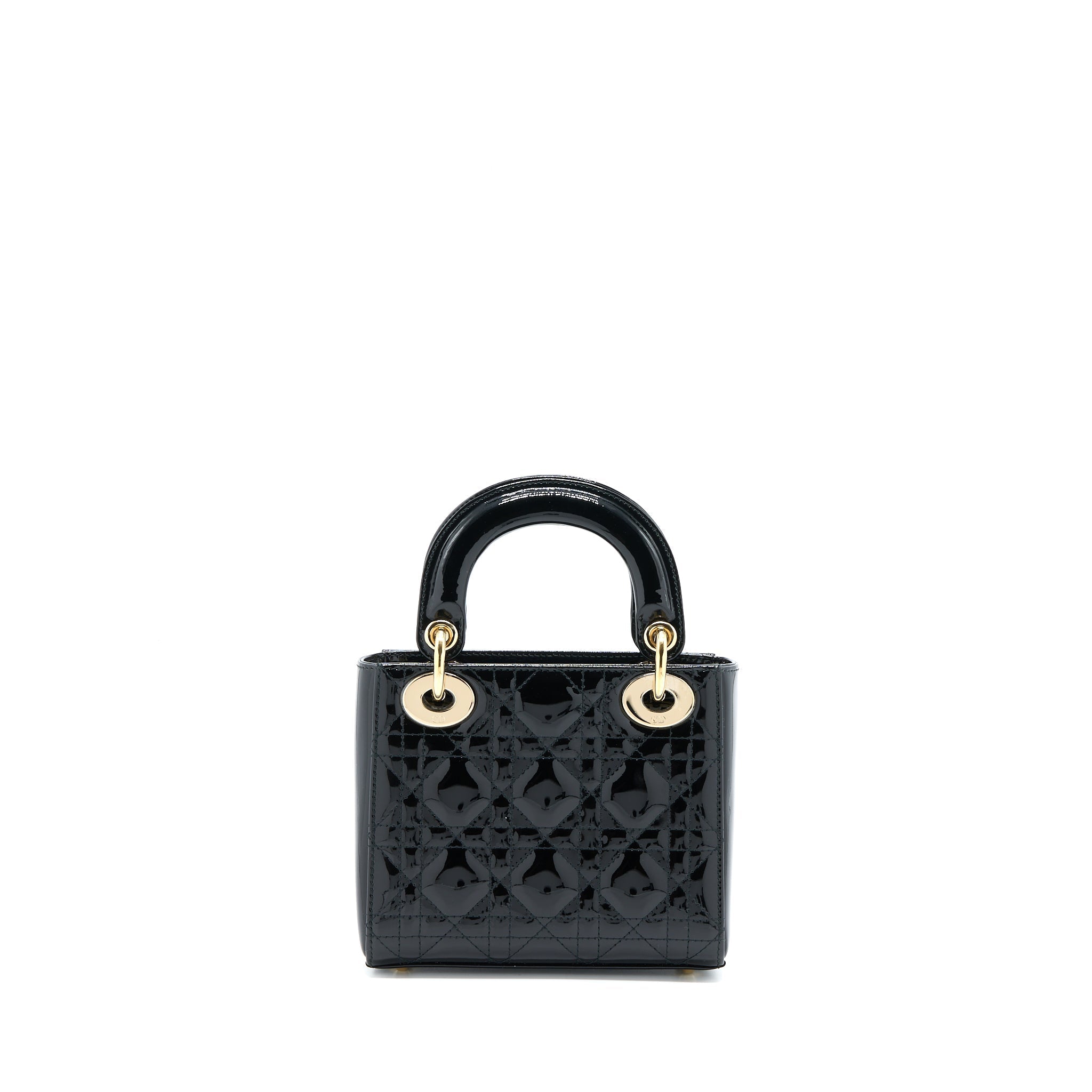 DIOR MINI LADY DIOR PATENT BLACK LGHW