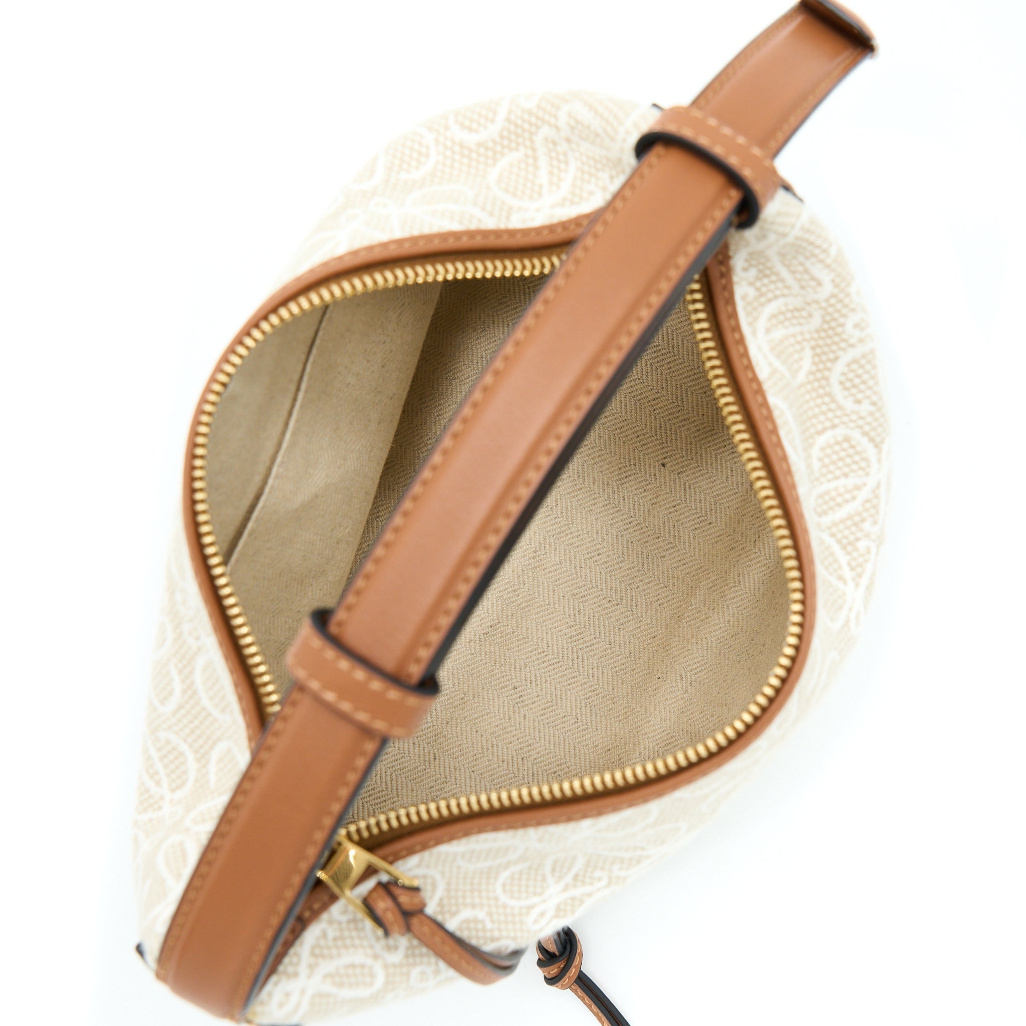 LOEWE SMALL CUBI BAG ANAGRAM JACQUARD AND CALFSKIN GHW