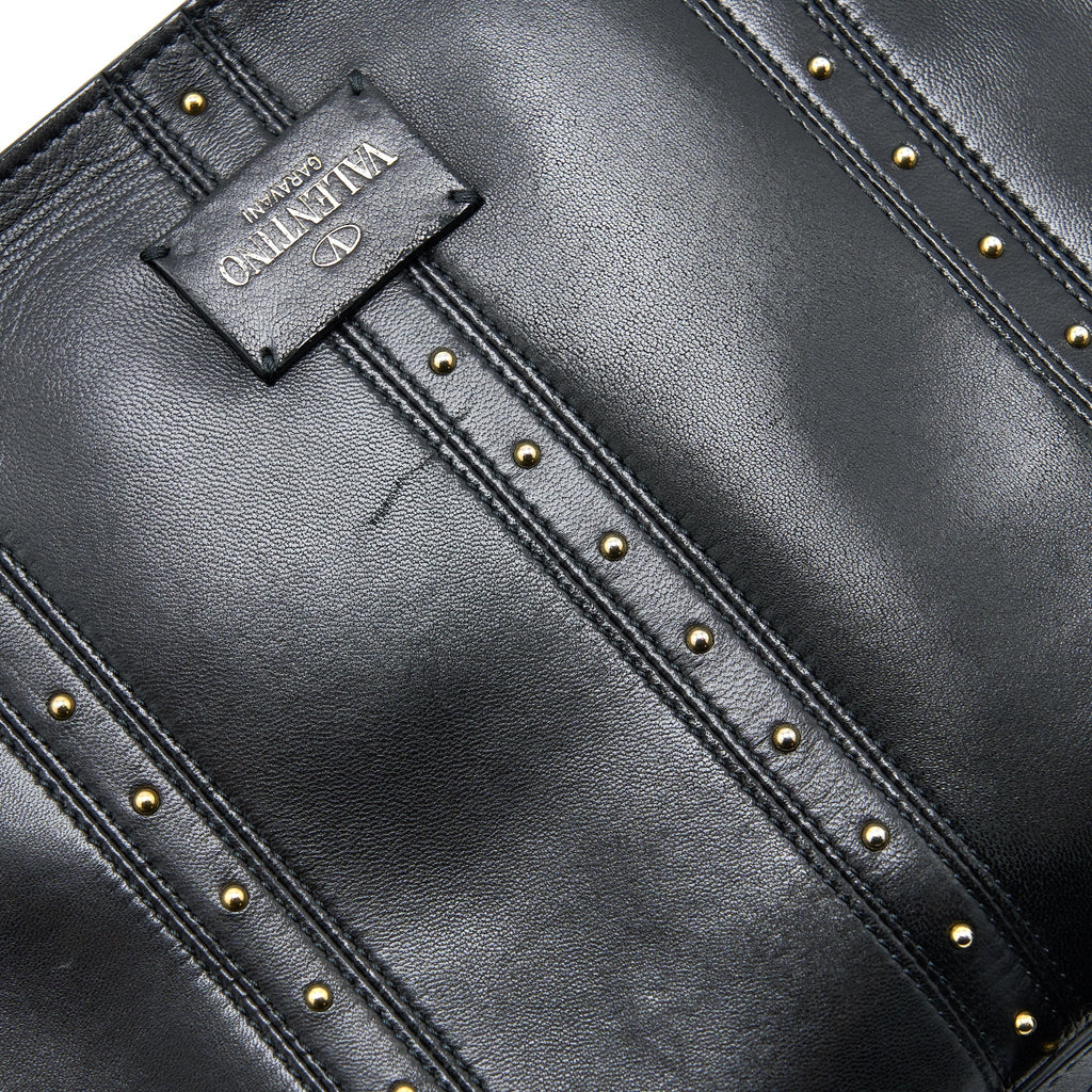 VALENTINO ROCKSTUD FLAP BAG LAMBSKIN BLACK GHW