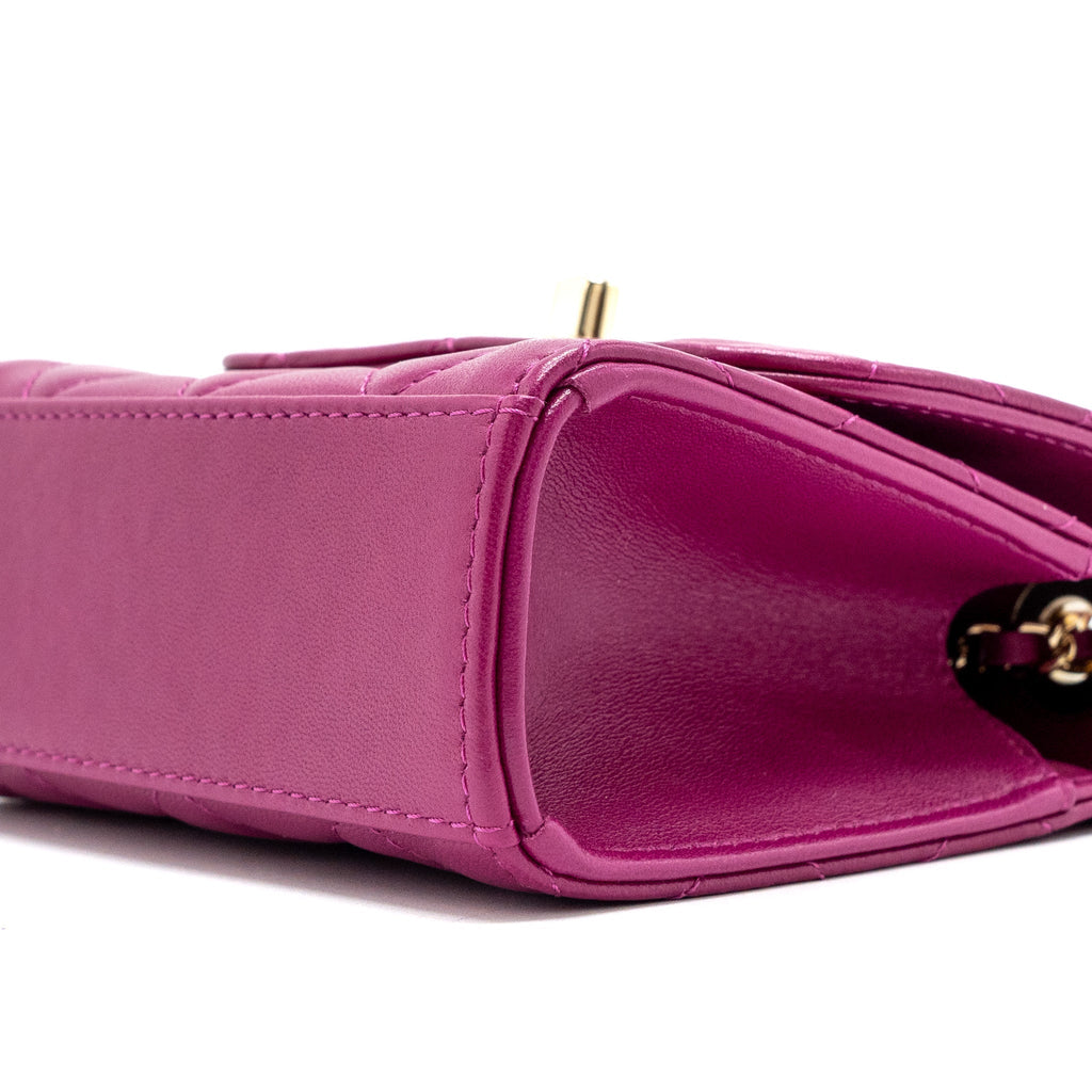 CHANEL MINI TRENDY CC CLUTCH LAMBSKIN PINK LGHW
