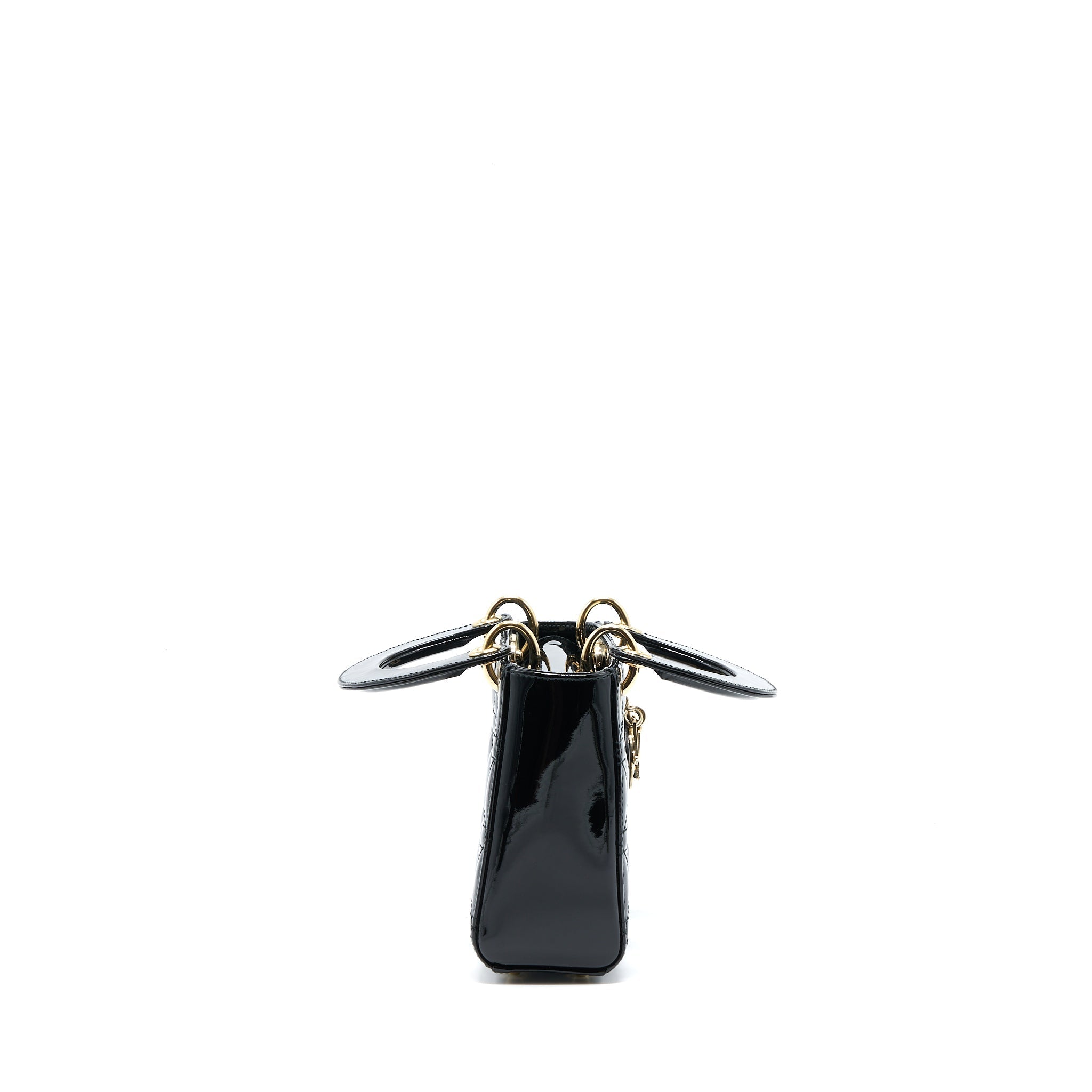 DIOR MINI LADY DIOR PATENT BLACK LGHW