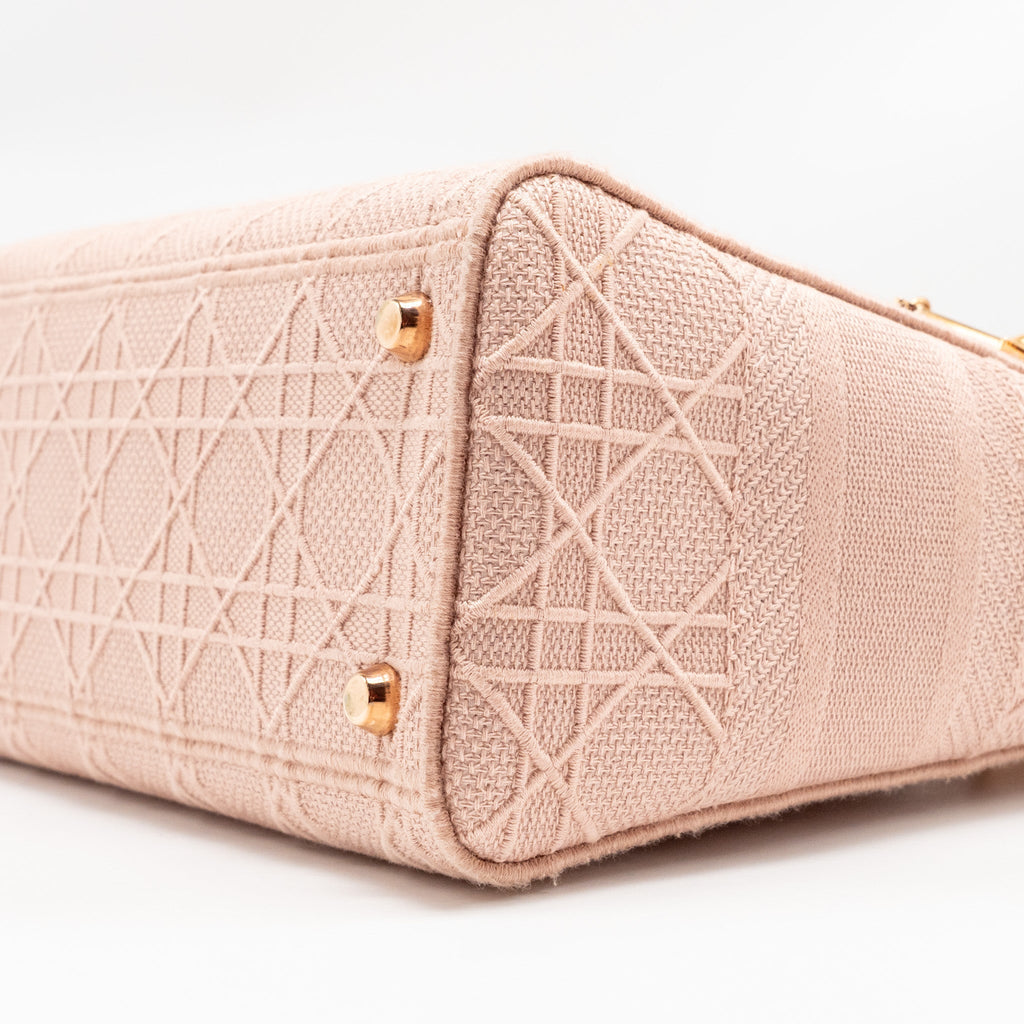 DIOR MEDIUM LADY D-LITE BAG CANNAGE EMBROIDERY ROSEWOOD RGHW