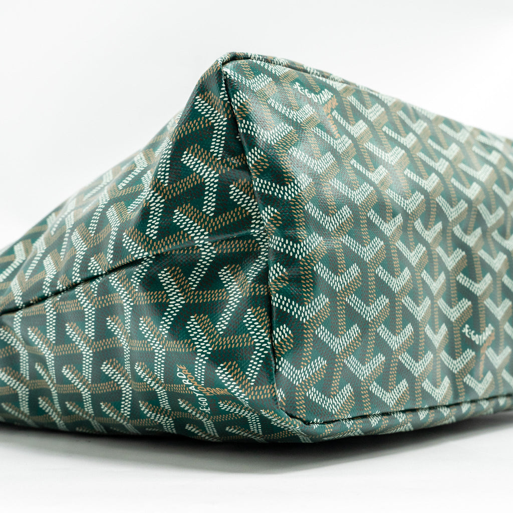GOYARD BOHEME HOBO BAG GOYARDINE CANVAS / CALFSKIN GREEN