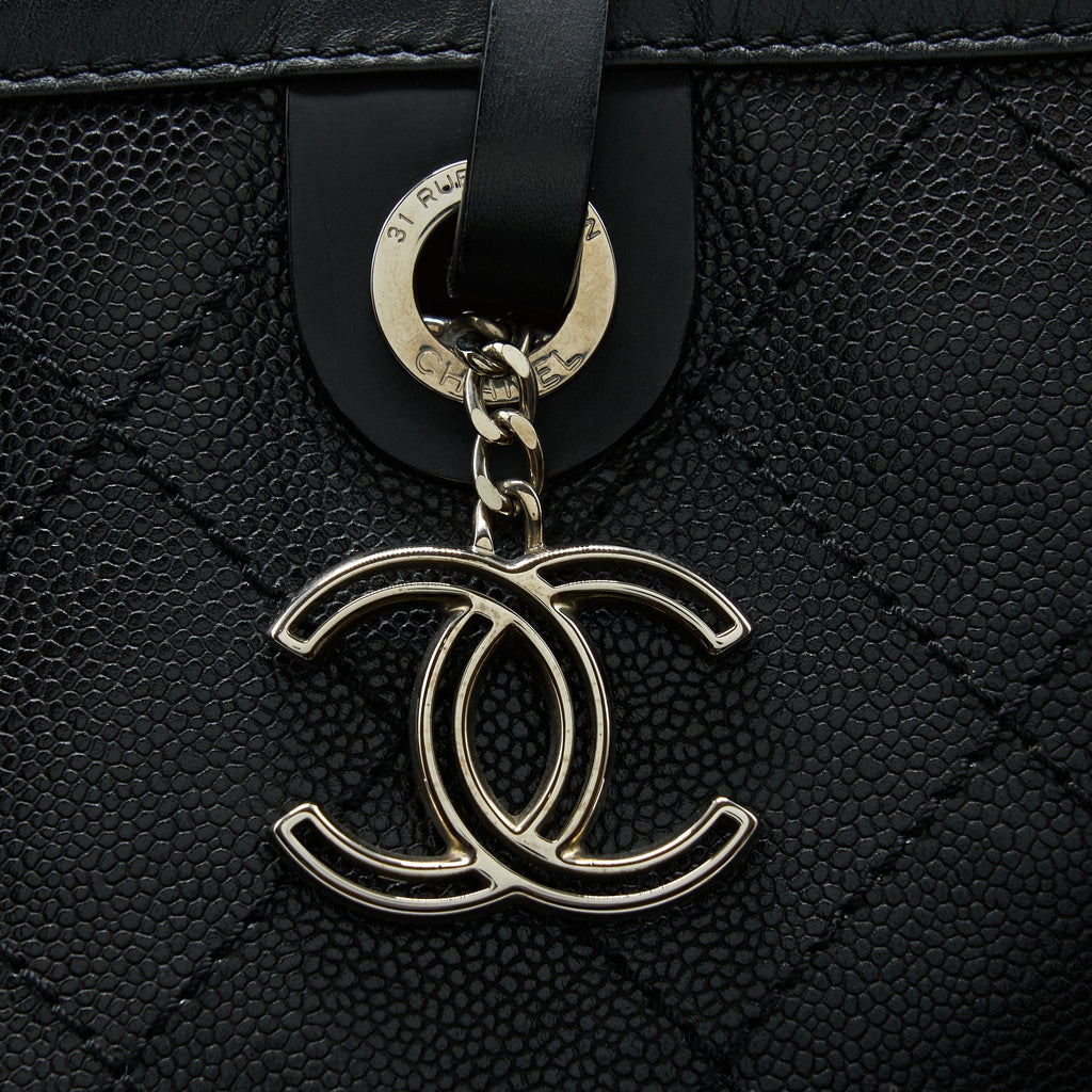 CHANEL TOTE BAG CAVIAR BLACK SHW