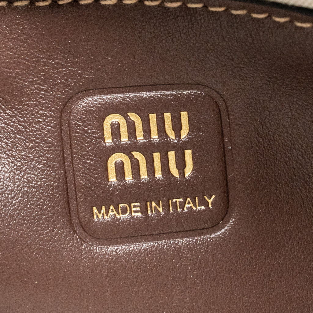 MIU MIU MINI IVY LEATHER BAG DARK BROWN GHW