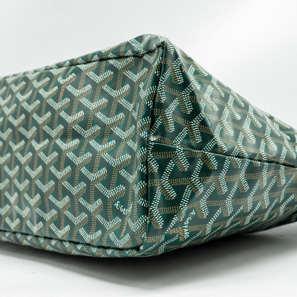 GOYARD BOHEME HOBO BAG GOYARDINE CANVAS / CALFSKIN GREEN