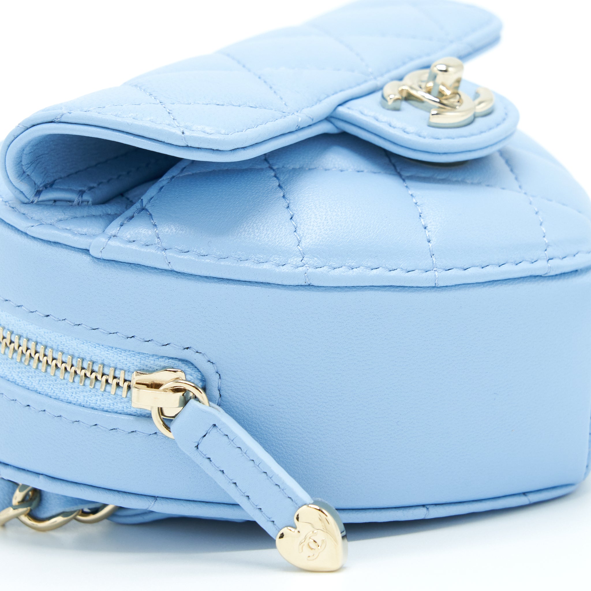 CHANEL 22S HEART BELT BAG LAMBSKIN LIGHT BLUE LGHW