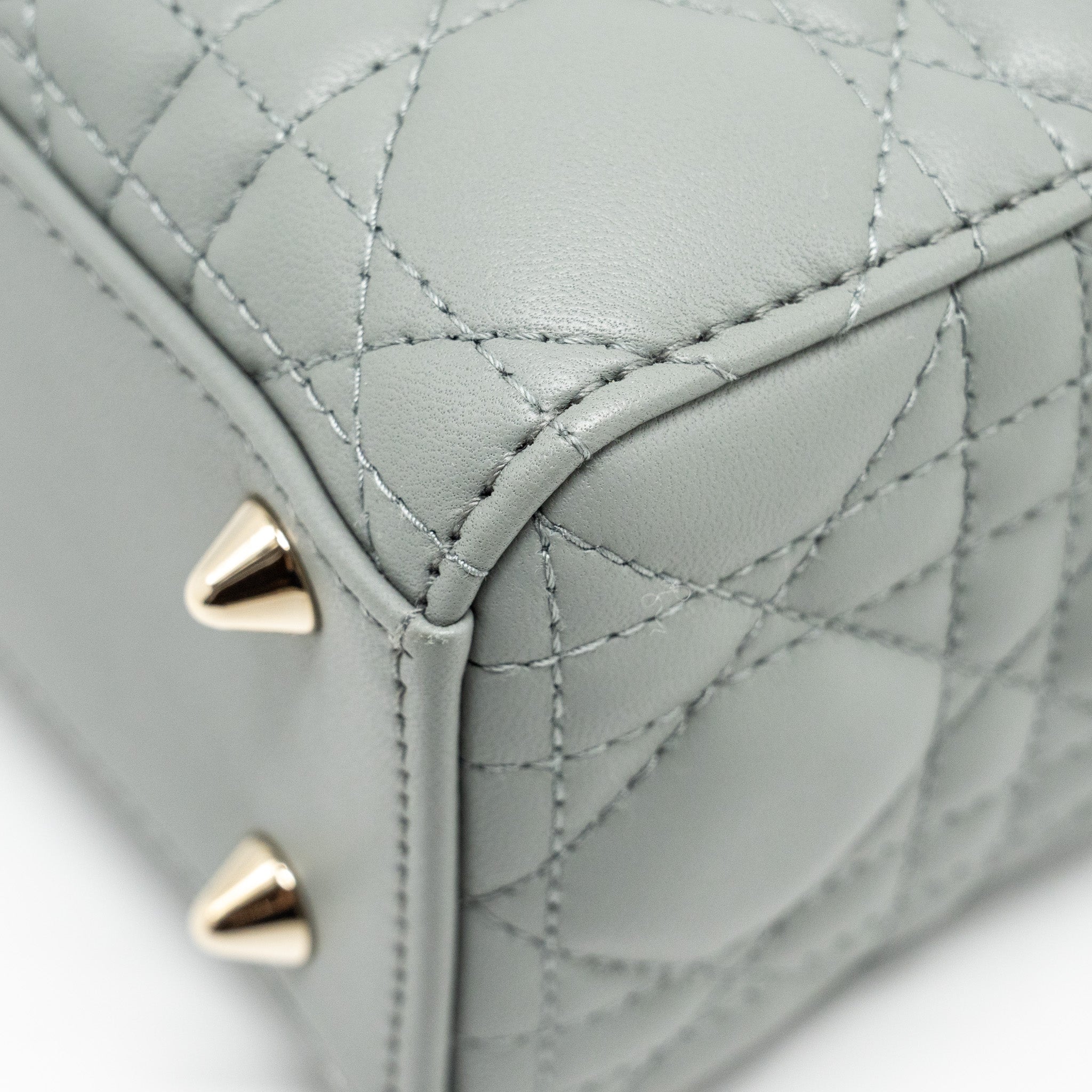 DIOR MY ABC SMALL LADY DIOR LAMBSKIN GREY LGHW