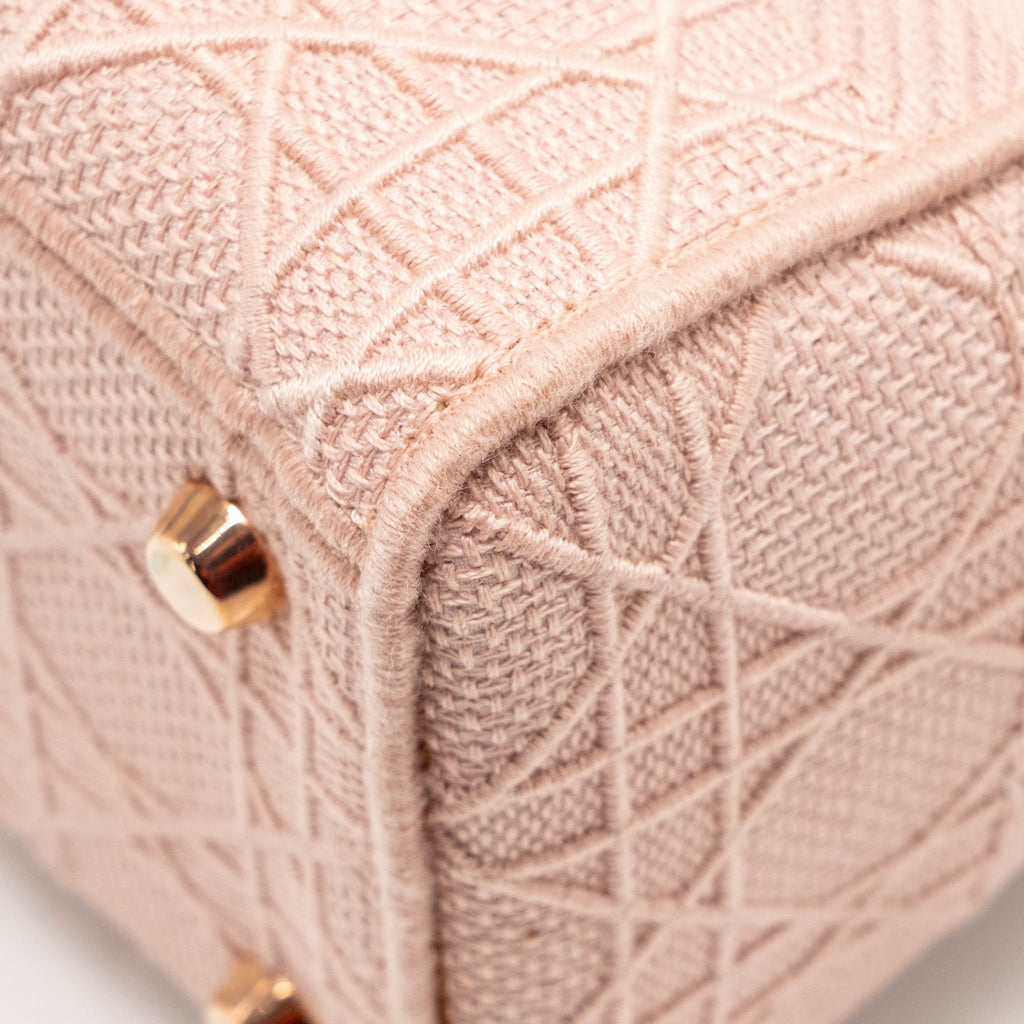 DIOR MEDIUM LADY D-LITE BAG CANNAGE EMBROIDERY ROSEWOOD RGHW