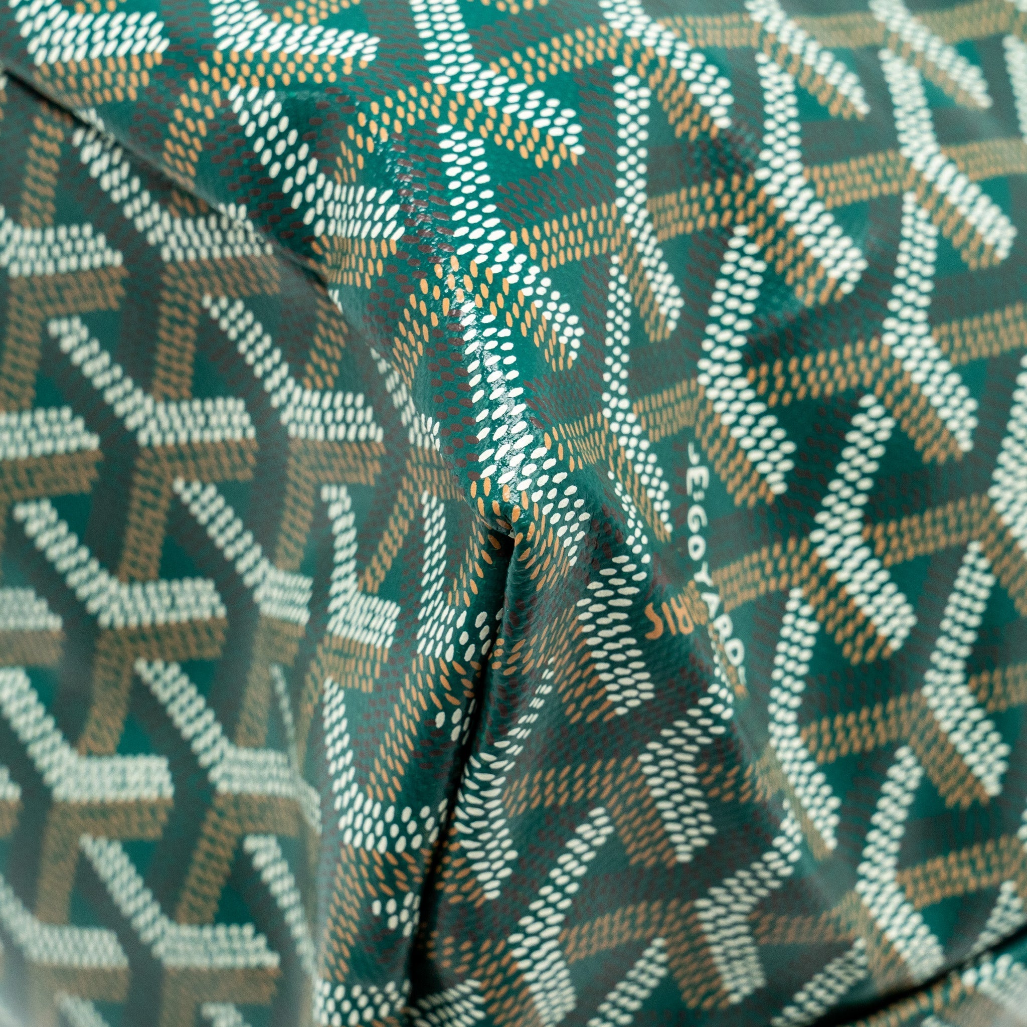 GOYARD BOHEME HOBO BAG GOYARDINE CANVAS / CALFSKIN GREEN