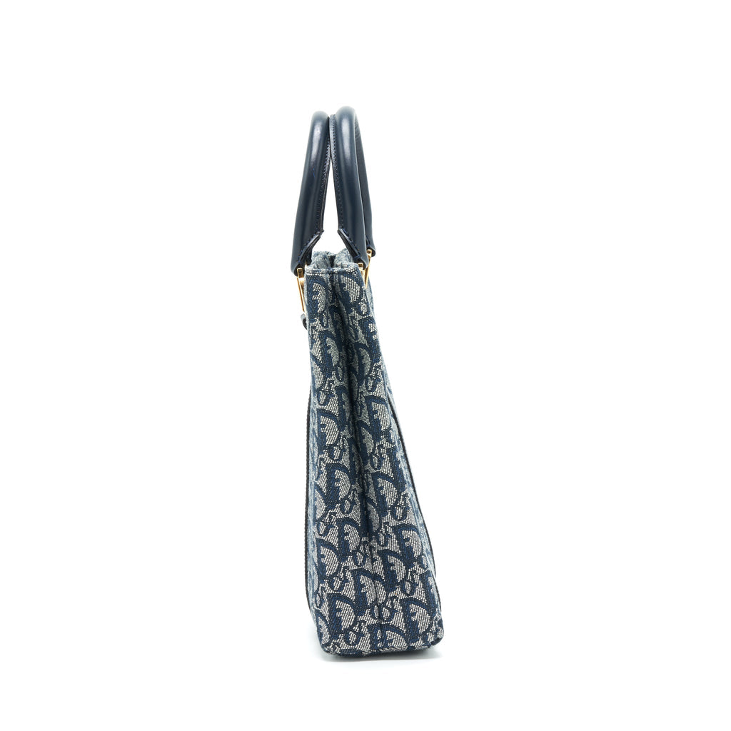 DIOR VINTAGE TOTE BAG OBLIQUE CANVAS GHW