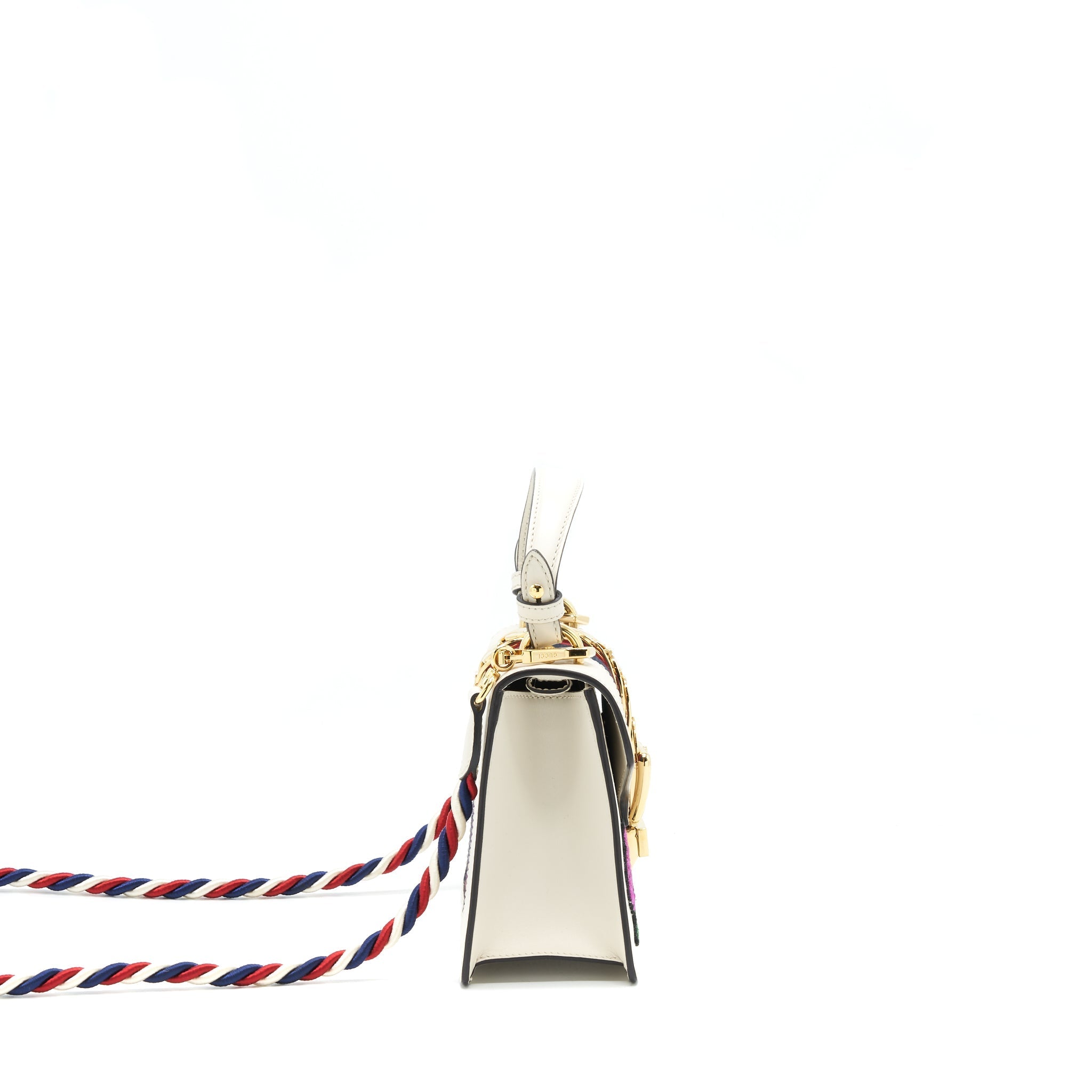 GUCCI SYLVIE EMBROIDERED MINI BAG WHITE